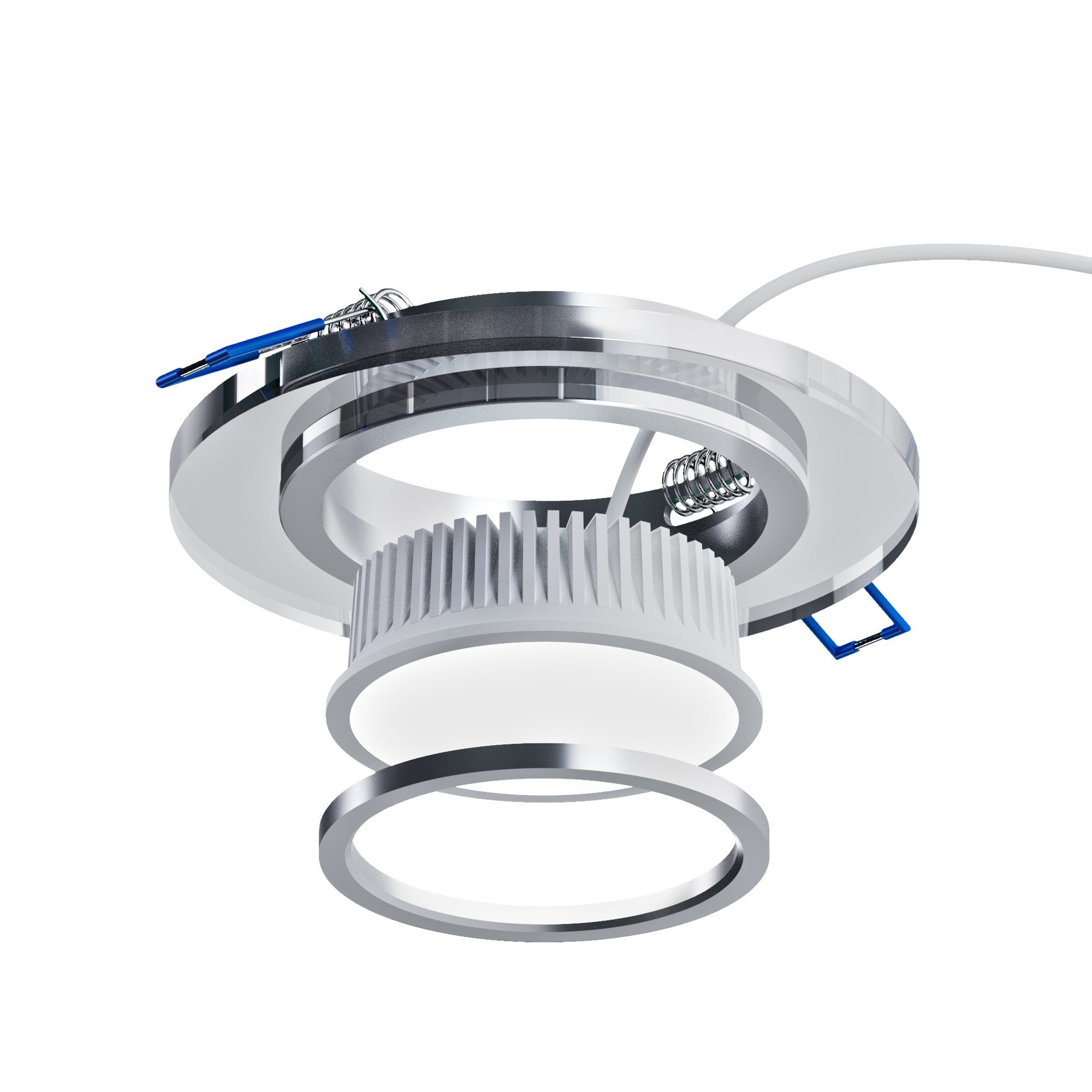 WLAN Einbaustrahler LED rund & Einbaustrahler SSC-LUXon Modul, transparent LED mit flach, Glas RGB RGB