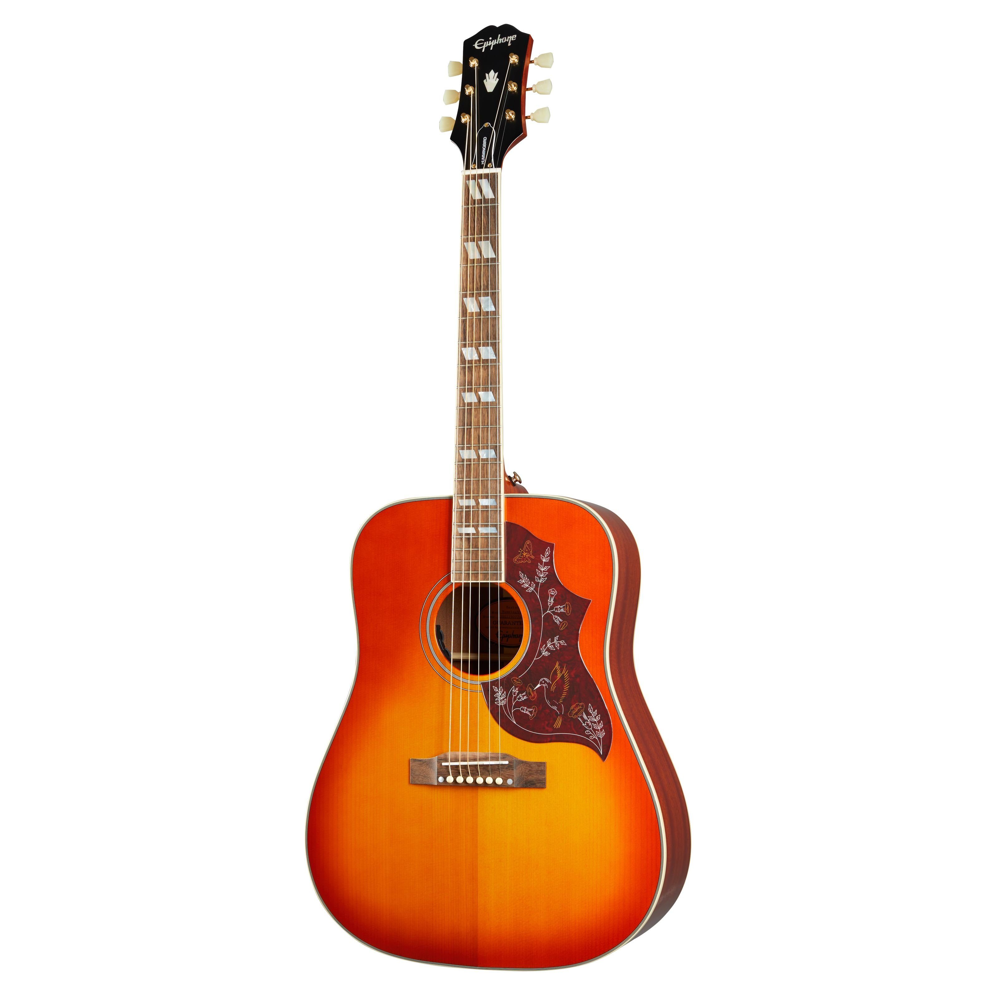 Epiphone Westerngitarre, Inspired by Gibson Hummingbird Aged Cherry Sunburst - Westerngitarre