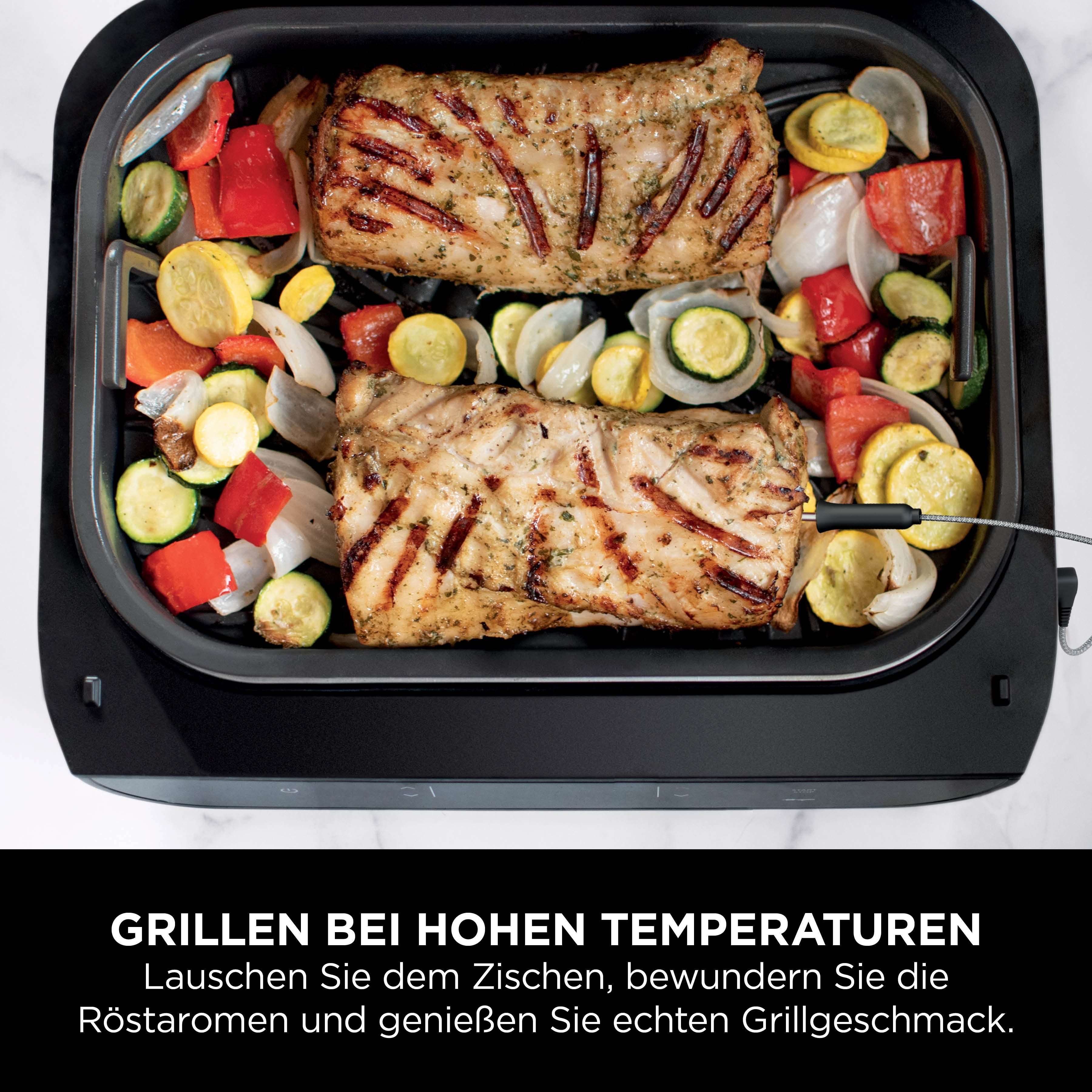 NINJA Tischgrill DG551EU, 1760 W, 6-in-1 MAX Grill und Heißluftfritteuse