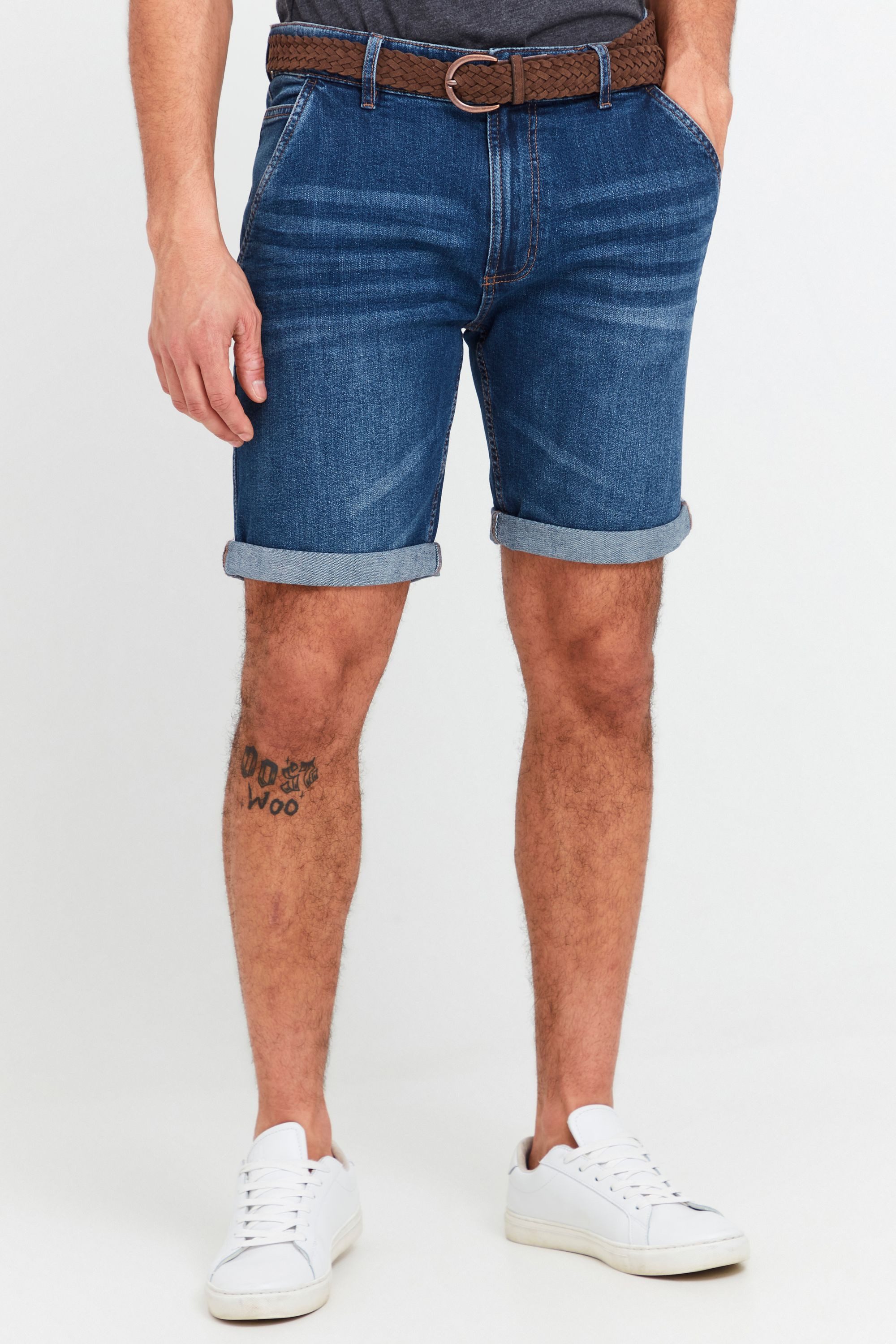 Indicode Jeansshorts IDQuincy Kurze Hose mit Gürtel