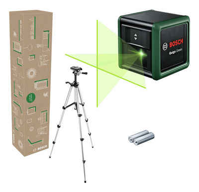 BOSCH Punkt- und Linienlaser Quigo, Kreuzlinien-Laser Green Set - im eCommerce-Karton