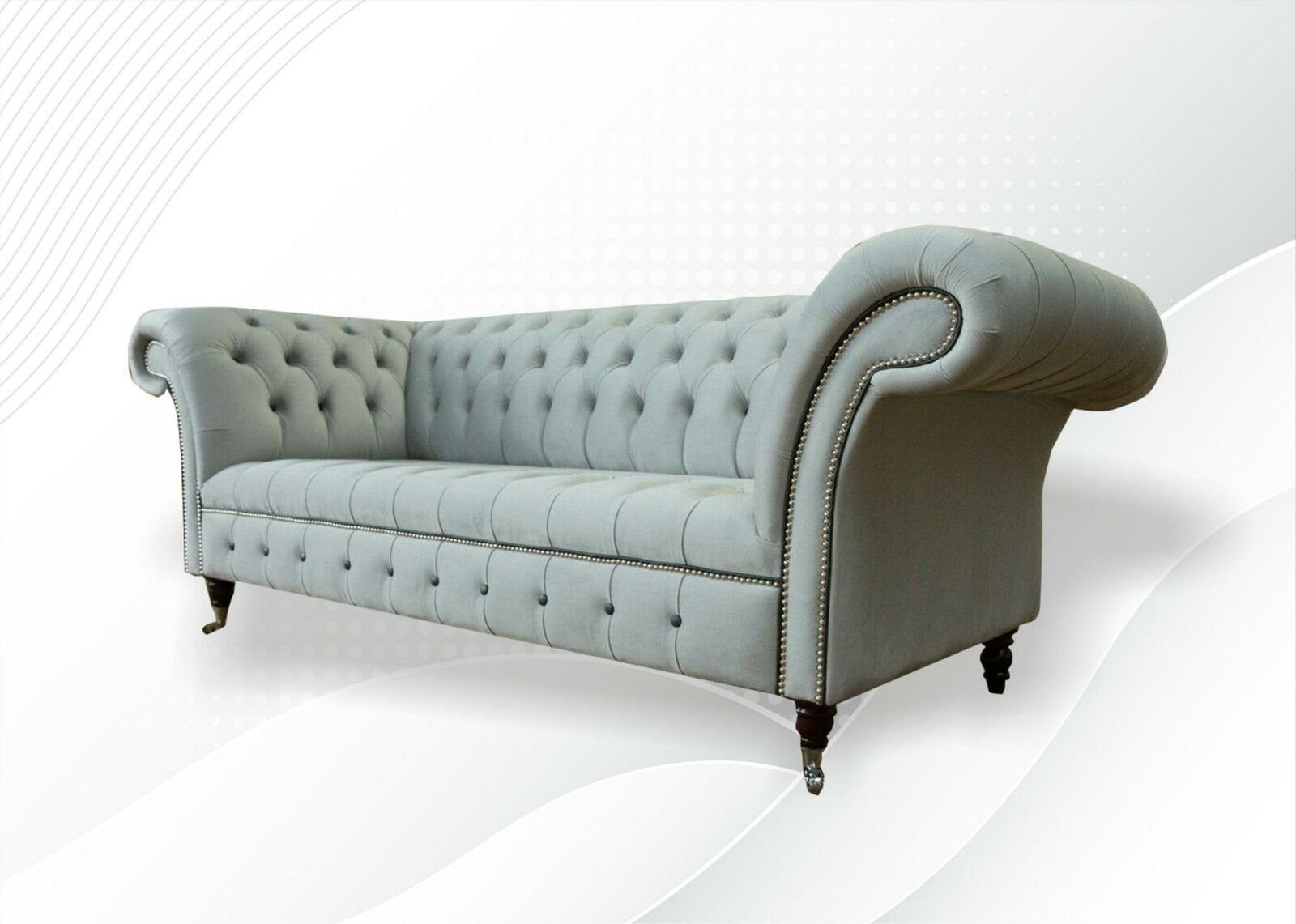 JVmoebel Sofa Set Sofa, Graue 3+2 Polster in Sofagarnitur Design Europe Chesterfield Made Sitzer