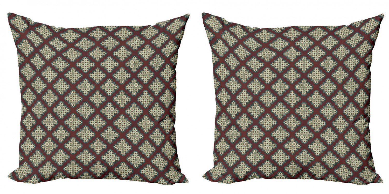 Kissenbezüge Modern Accent Doppelseitiger Digitaldruck, Abakuhaus (2 Stück), Quatrefoil Vintage Tile