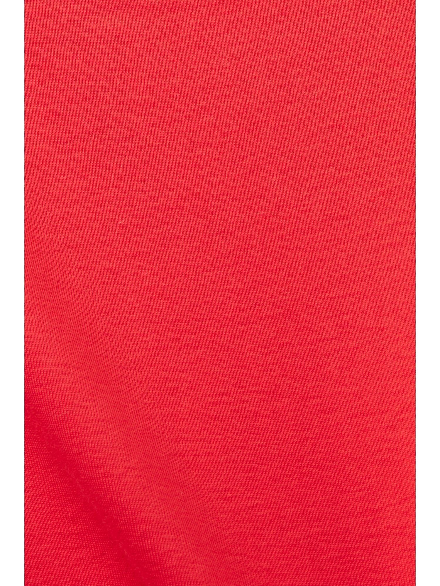 T-Shirt mit aus Esprit Glitzersteinchen (1-tlg) T-Shirt RED Logo