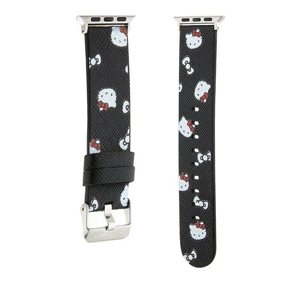 Hello Kitty Smartwatch-Armband Ersatzarmband Wechselarmband Uhrenband, Hello Kitty Motiv, Kunstleder, Edelstahlschnalle