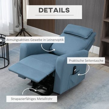 HOMCOM Relaxsessel mit Liegefunktion, Fernbedienung (Set, 1-St., Aufstehsessel), Liegefläche 150cm