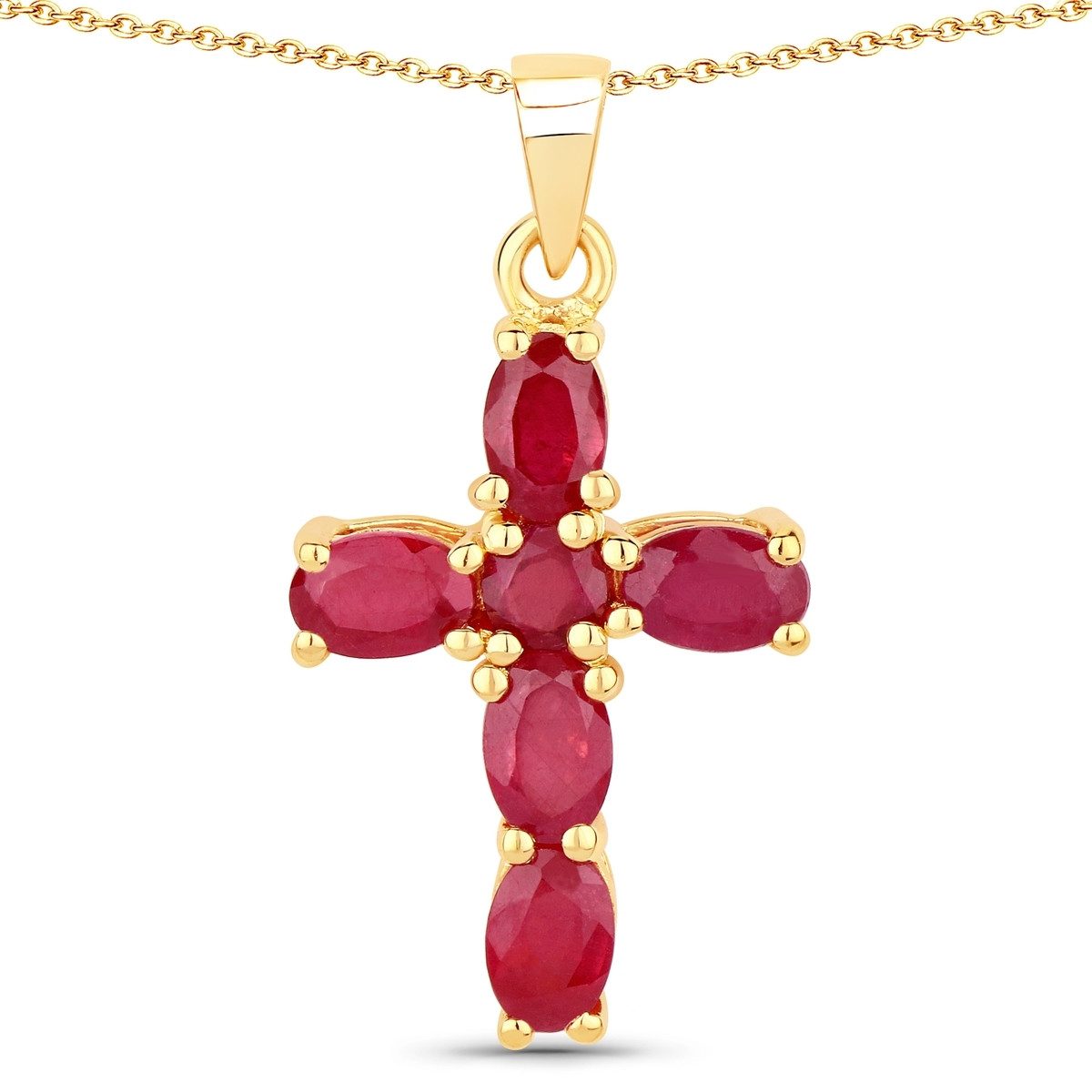 Silberkette Kreuz gelbgold