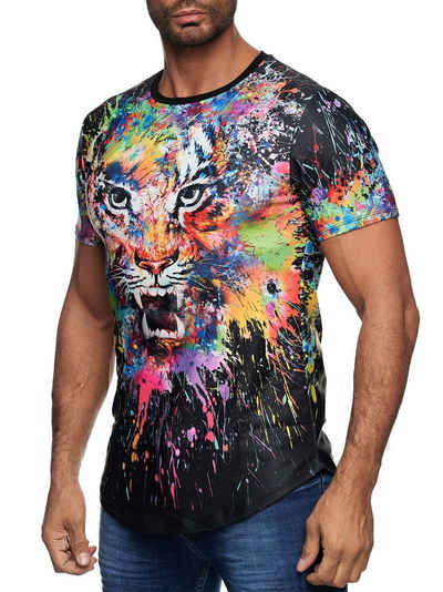 Uniplay T-Shirt »3396« (1-tlg) Herren T-Shirt Tiger Print UNIPLAY Abstrakt