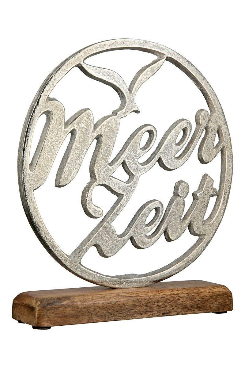MF Dekoobjekt Ocean Breeze Meerzeit Standrelief Silber Holz (1 St) – Bild 2 von 4