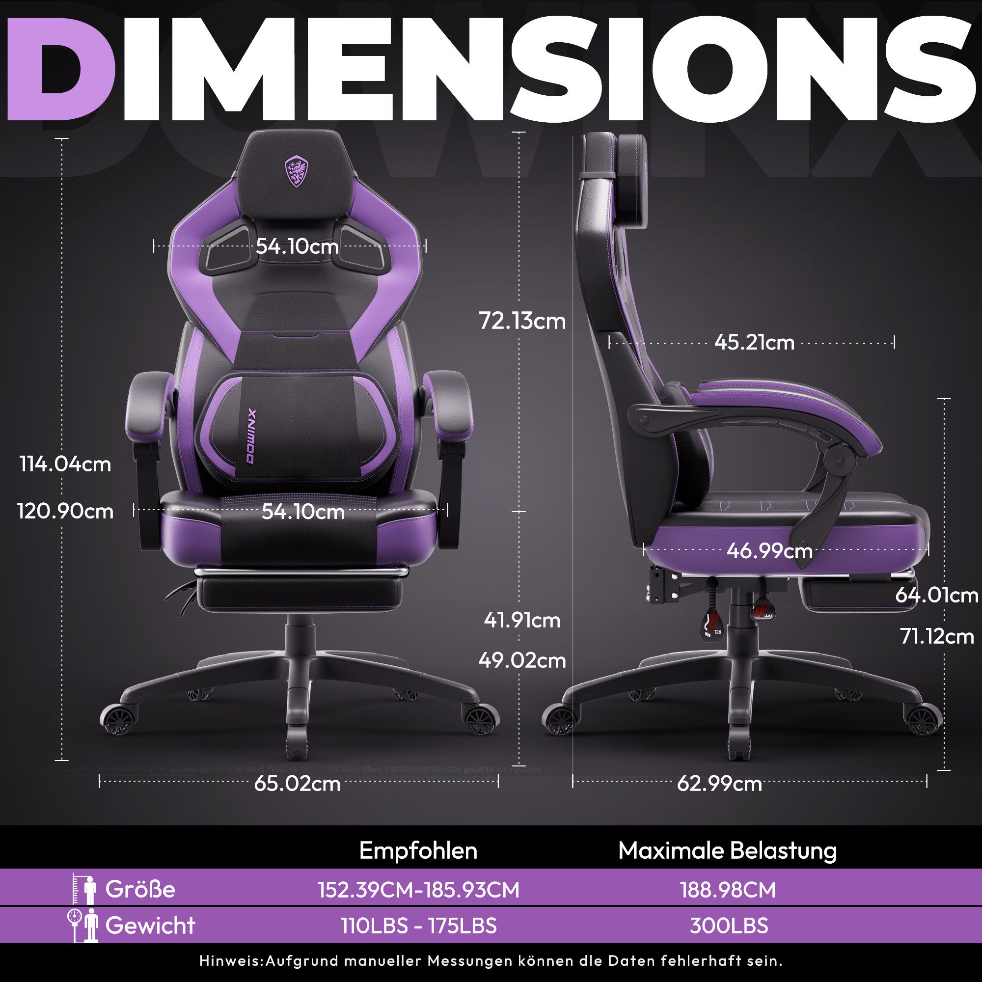 Dowinx Gaming-Stuhl Ergonomischer Bürodrehstuhl mit Fußstütze, günstig online kaufen