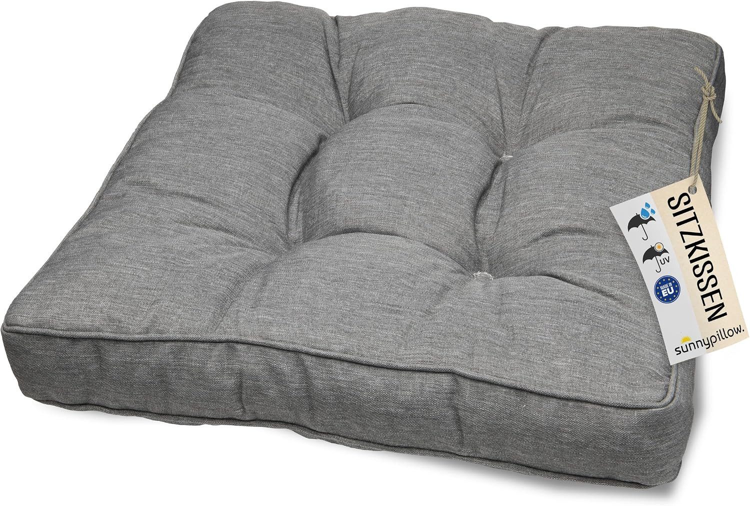 sunnypillow Stuhlkissen Gartenkissen für Gartenmöbel Rattanmöbel, Outdoor / Indoor
