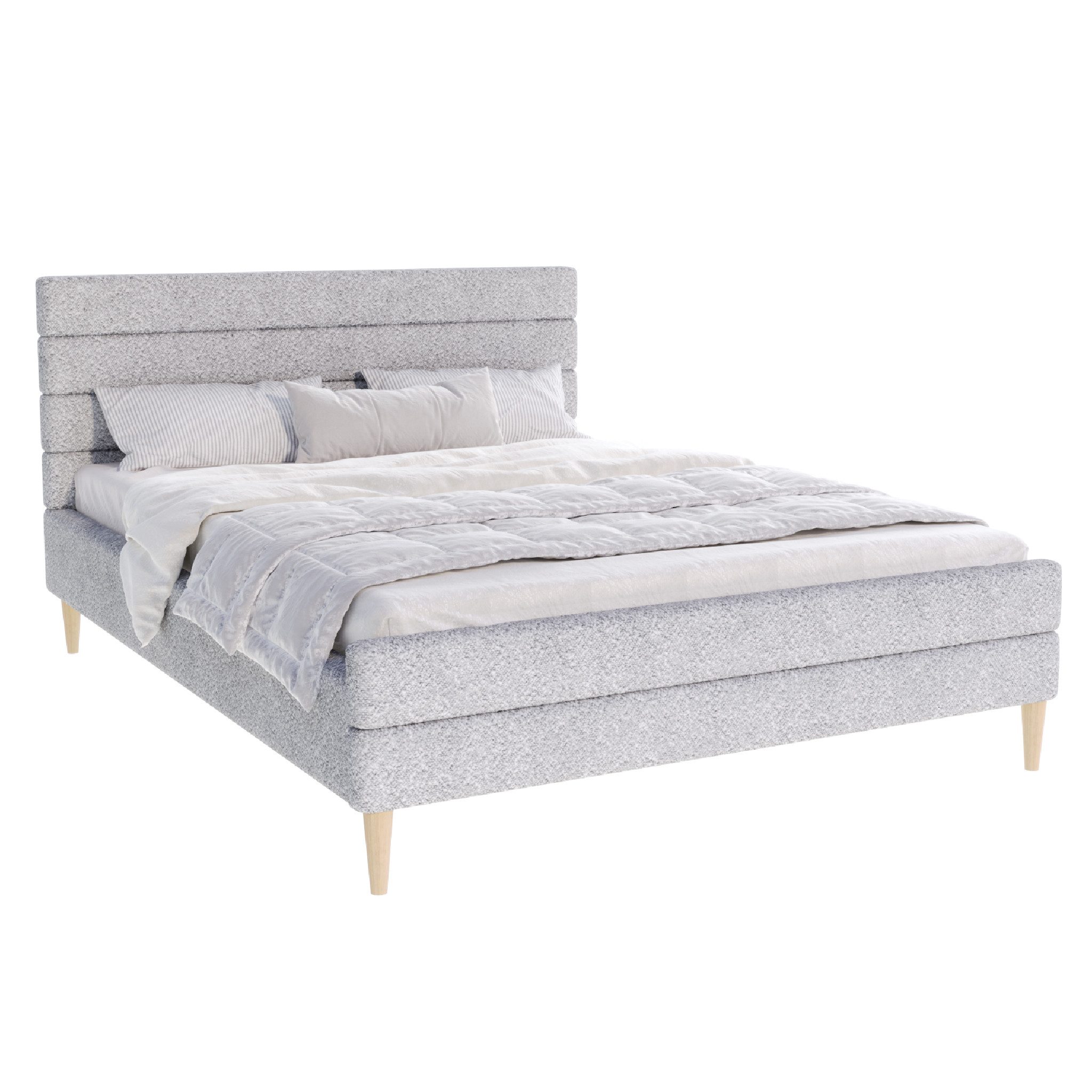 FDM Polsterbett VERMONT Bettgestell 120x200, 140x200, 160x200, 180x200cm, ohne Bettkasten, ohne Matratze