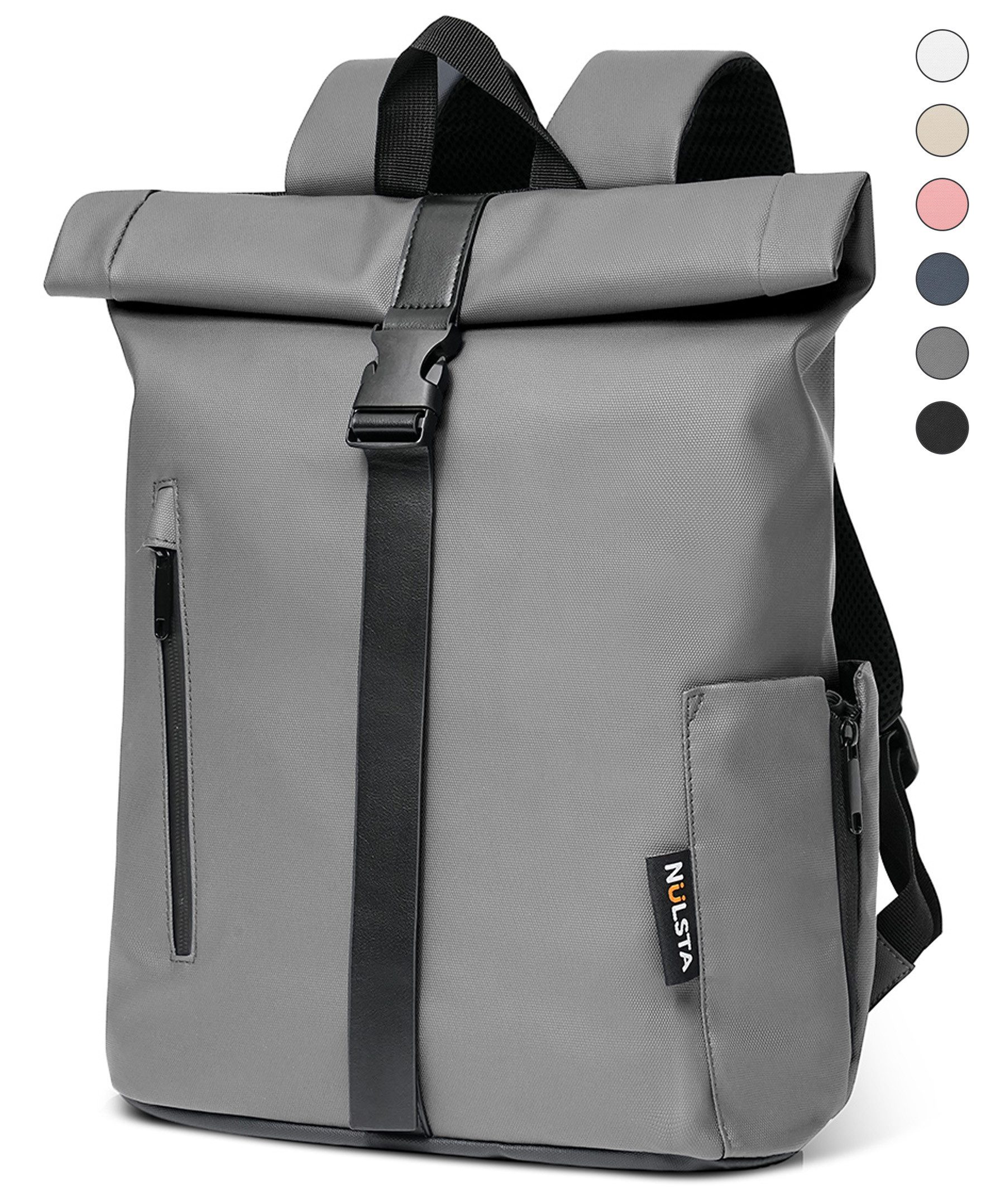 NULSTA Rucksack Rolltop Rucksack Wasserdicht Damen & Herren Daypack Freizeitrucksack, 30*15*40cm,Cityrucksack,Tourenrucksack,Schulrucksack