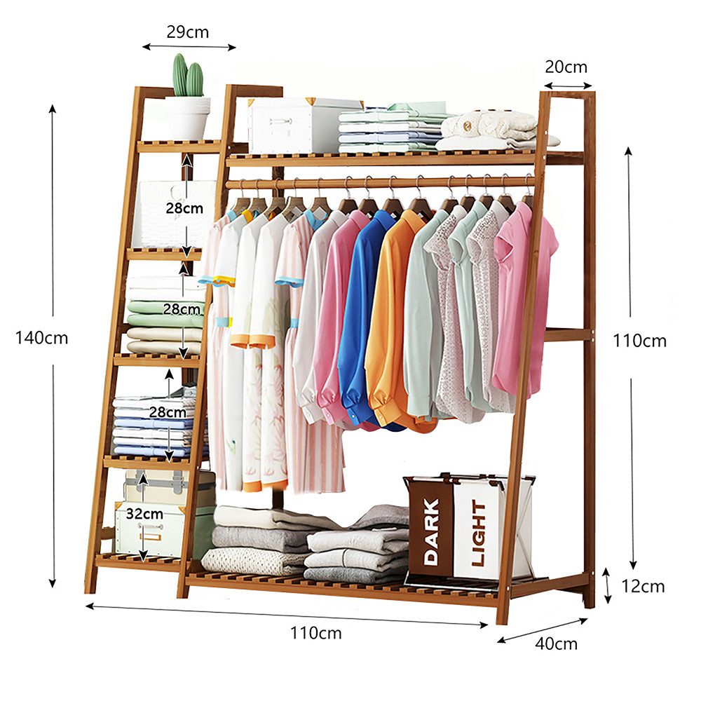 WAOHO Kleiderständer Bambus Kleiderständer Garderobenständer, freistehende günstig online kaufen