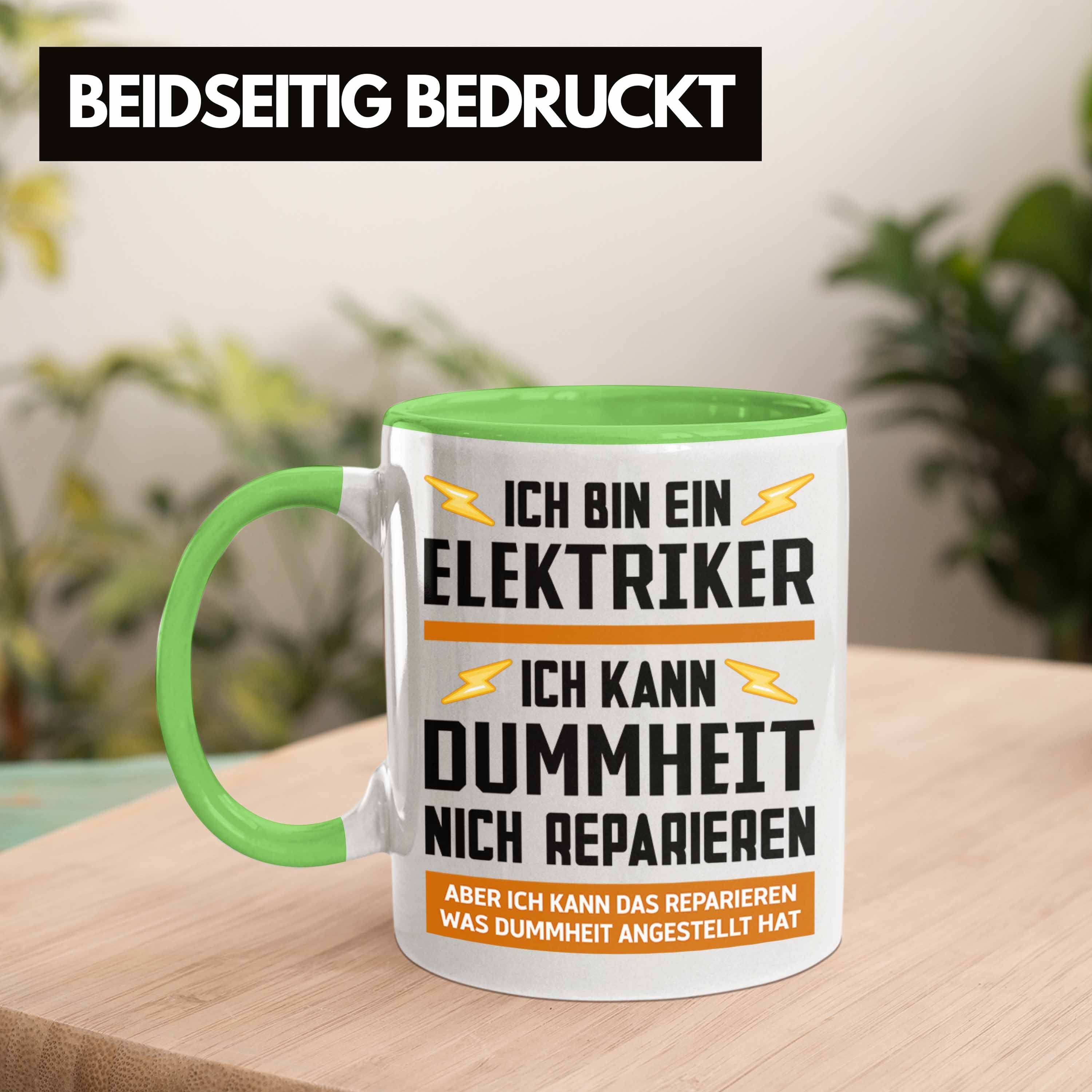 Geschenke Männer Tasse Tasse Kaffeetasse Lustig Gadget Kaffeebecher Trendation Elektriker Trendation - Grün Geschenk Spruch
