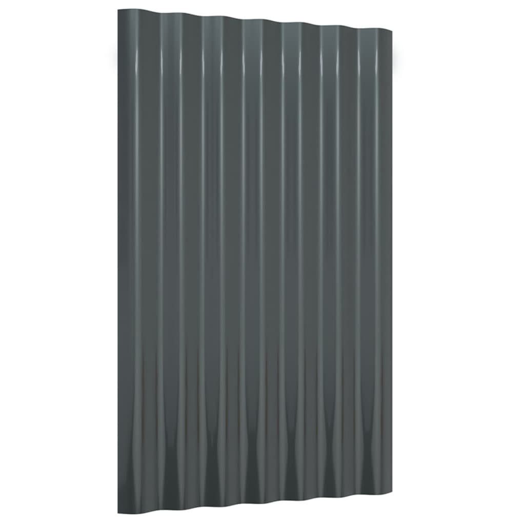 vidaXL Dachschindeln 60 x 36 cm Dachpaneele 36 Stk Pulverbeschichteter Stahl Anthrazit 60x3