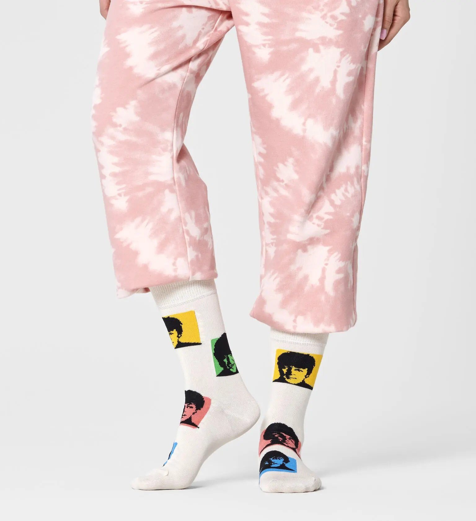 Happy Socks Socken Tagessocke Crew Beatles Silhouettes weiss - 1 Paar günstig online kaufen