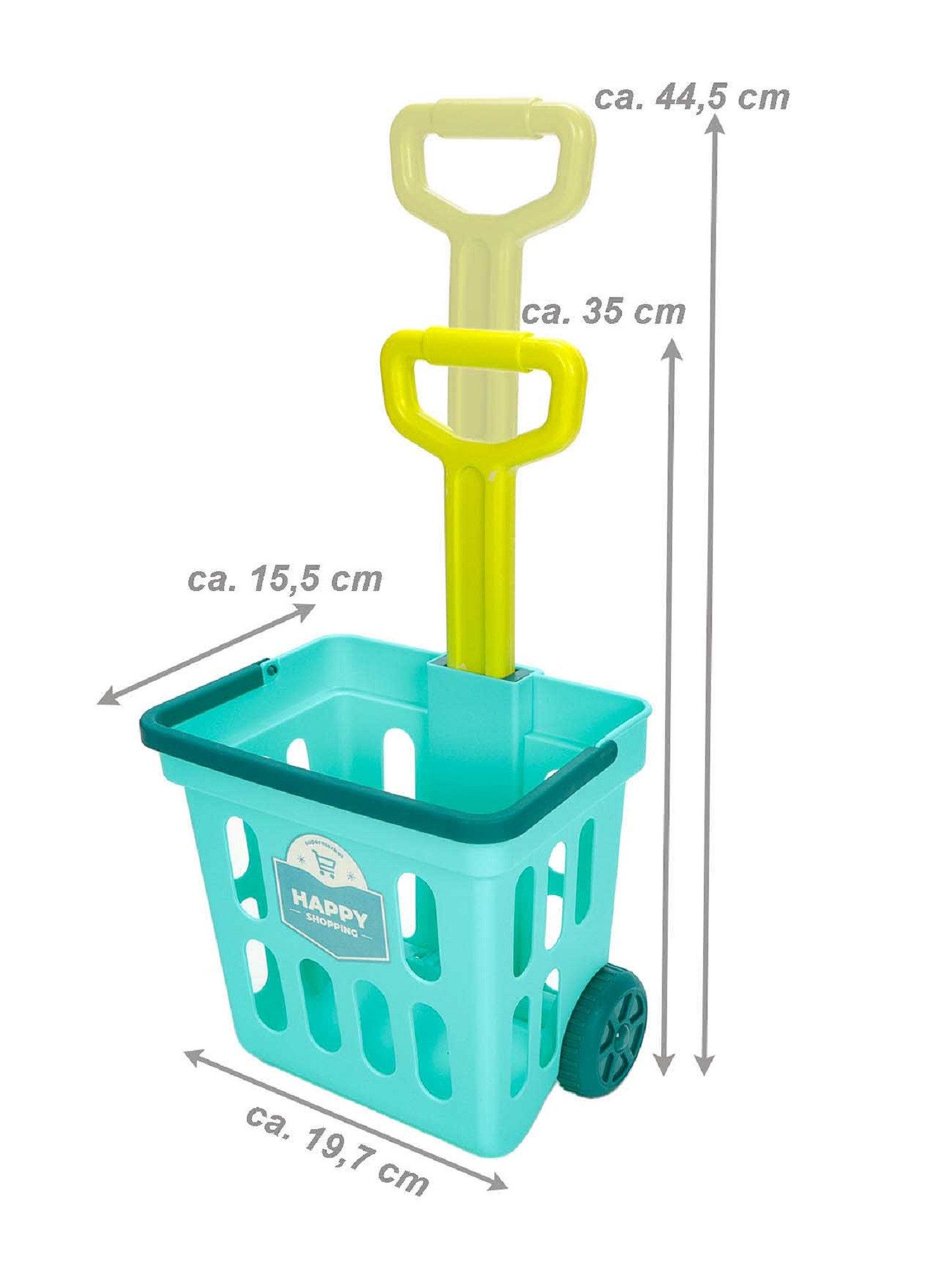 Eddy Toys Einkaufstrolley gefüllt mit Lebensmittel Spielzeug, Spielzeug Einkaufstrolley
