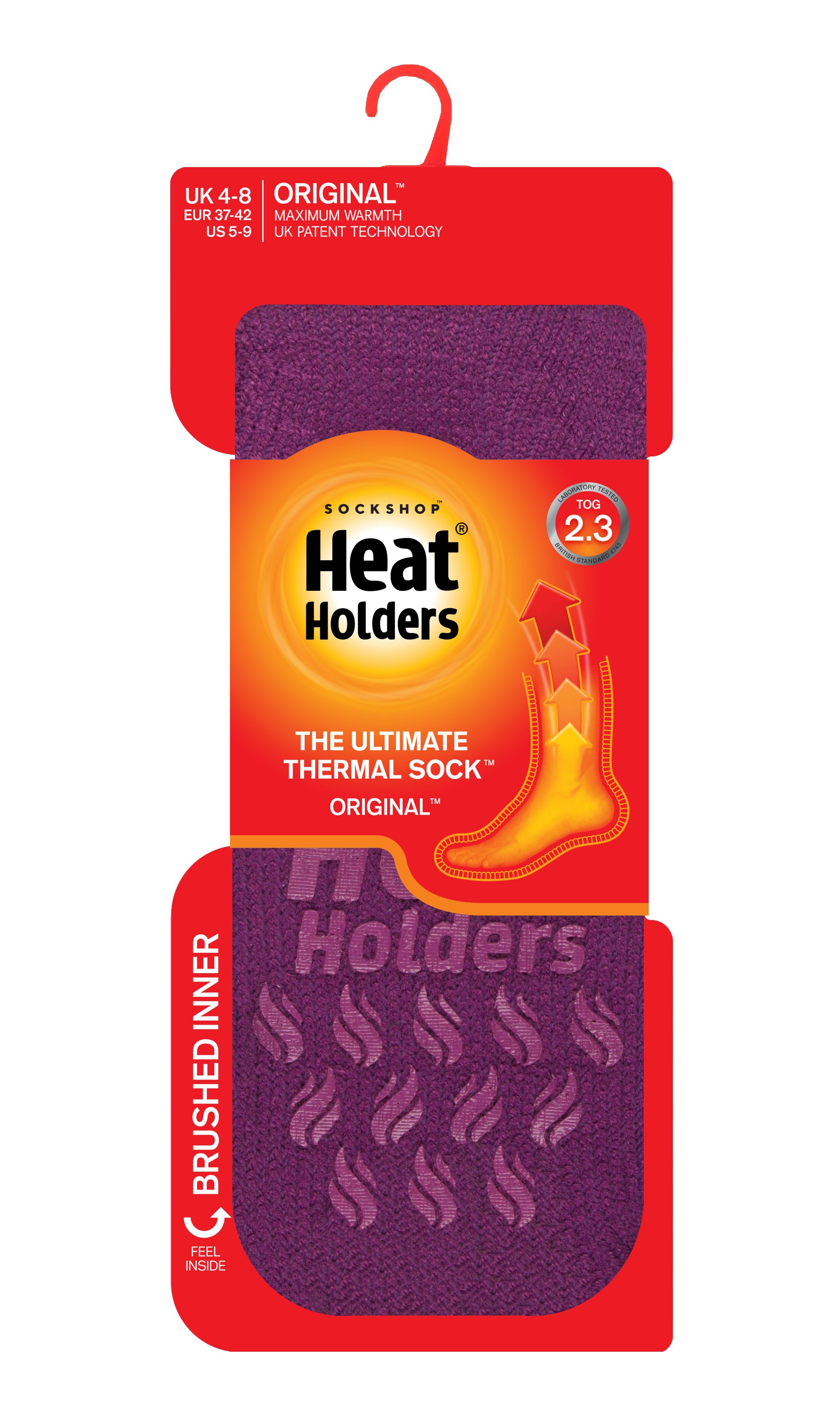 violet 2er (2er Antirutsch Pack) Heat Original Holders Thermosocken Slipper Pack Damen ABS 37-42