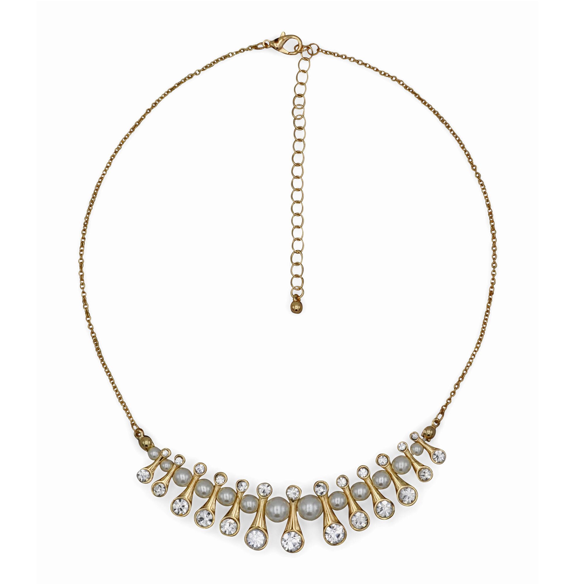 Steuer Collierkettchen Collier gold mit Perlen