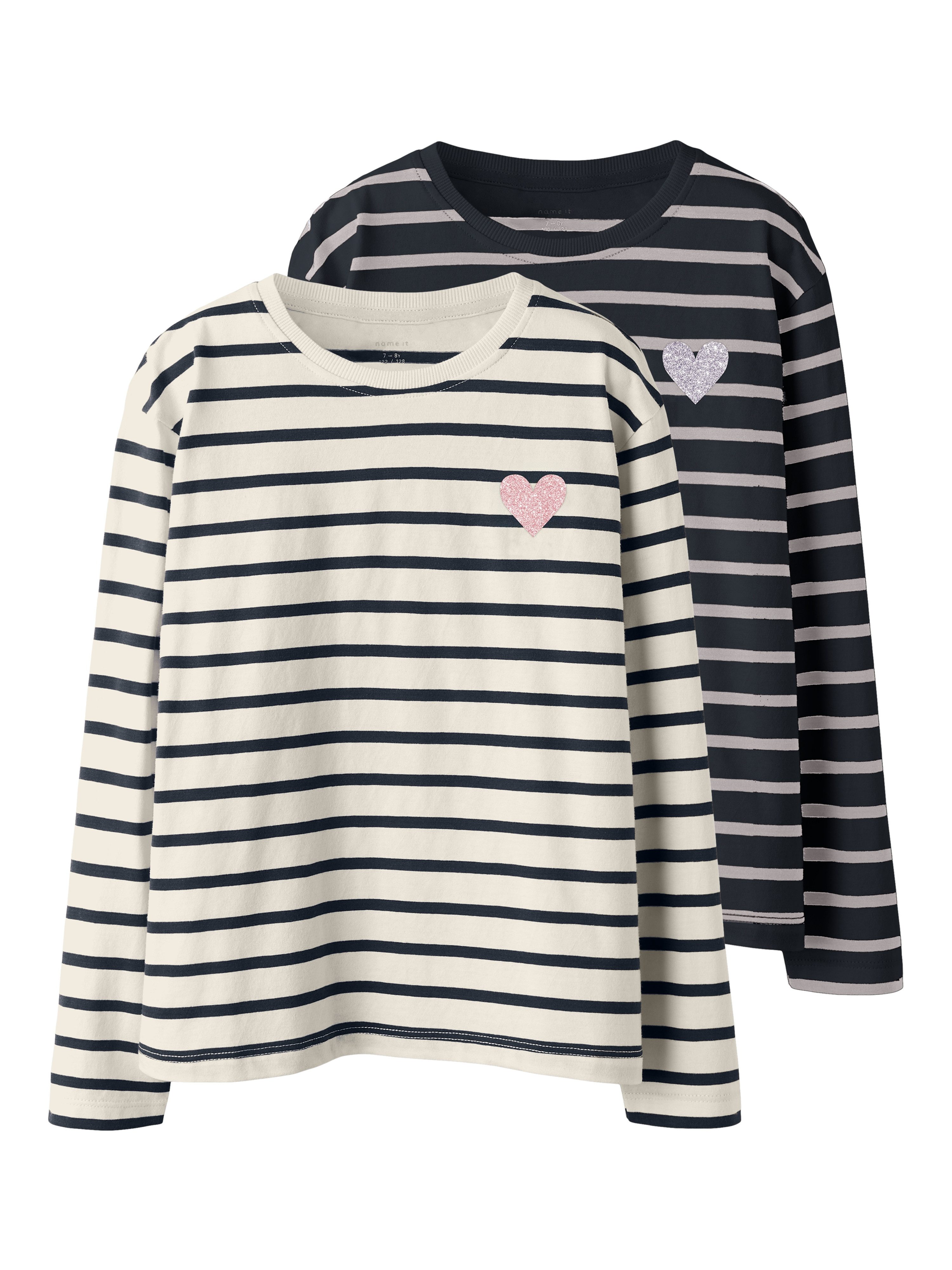 Name It Langarmshirt NKFTENISA 2P LS NREG TOP BOX PB (Packung, 2-tlg)