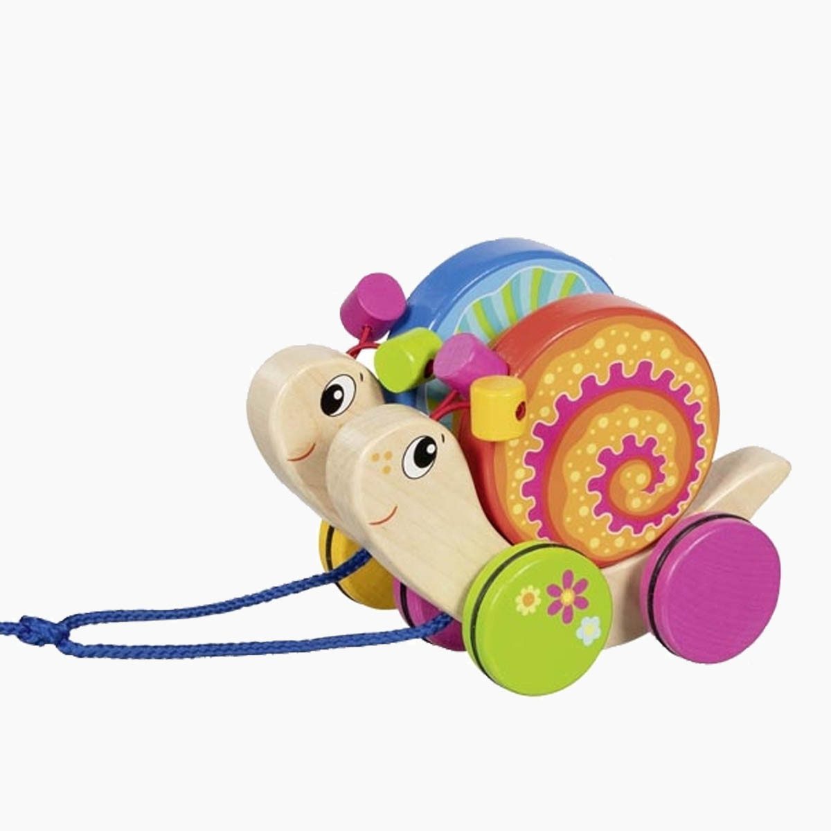 goki Nachziehtier Ziehtier Duo Schnecken Willi und Mill, (set packung, 1-tlg), liebevoll gestaltetes Begleiterpaar für kleine Entdecker