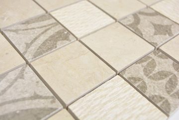 Mosani Mosaikfliesen Marmor Mosaik Fliese Keramikmosaik beige braun