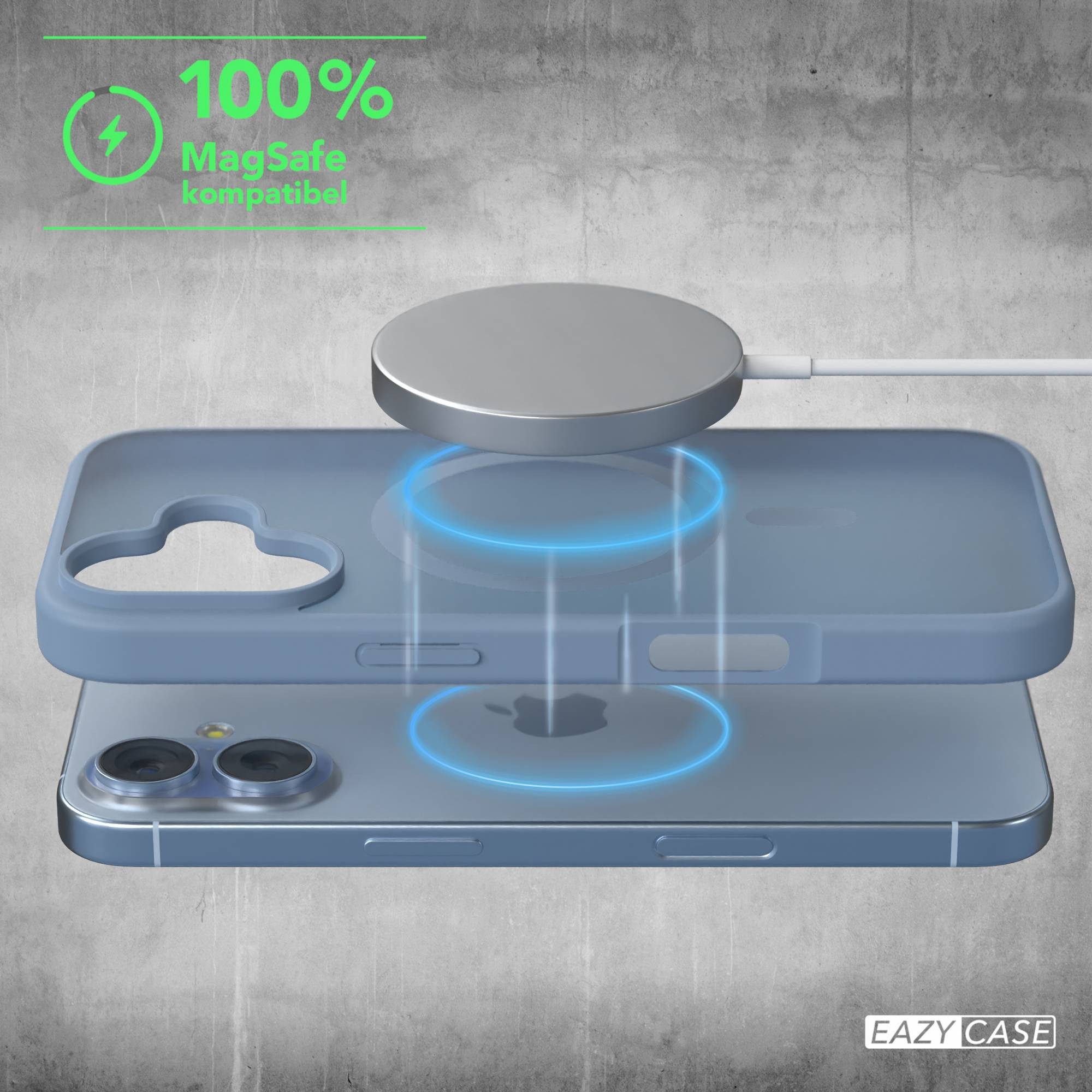 EAZY CASE Handyhülle Outdoor Case MagSafe für Apple iPhone 17 6,3 Zoll, Slim Cover Hülle MagSafe Bumper Case Outdoor Schutz Etui Hellblau