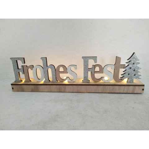 my home Deko-Schriftzug Frohes Fest, Weihnachtsdeko (1 St), mit LED