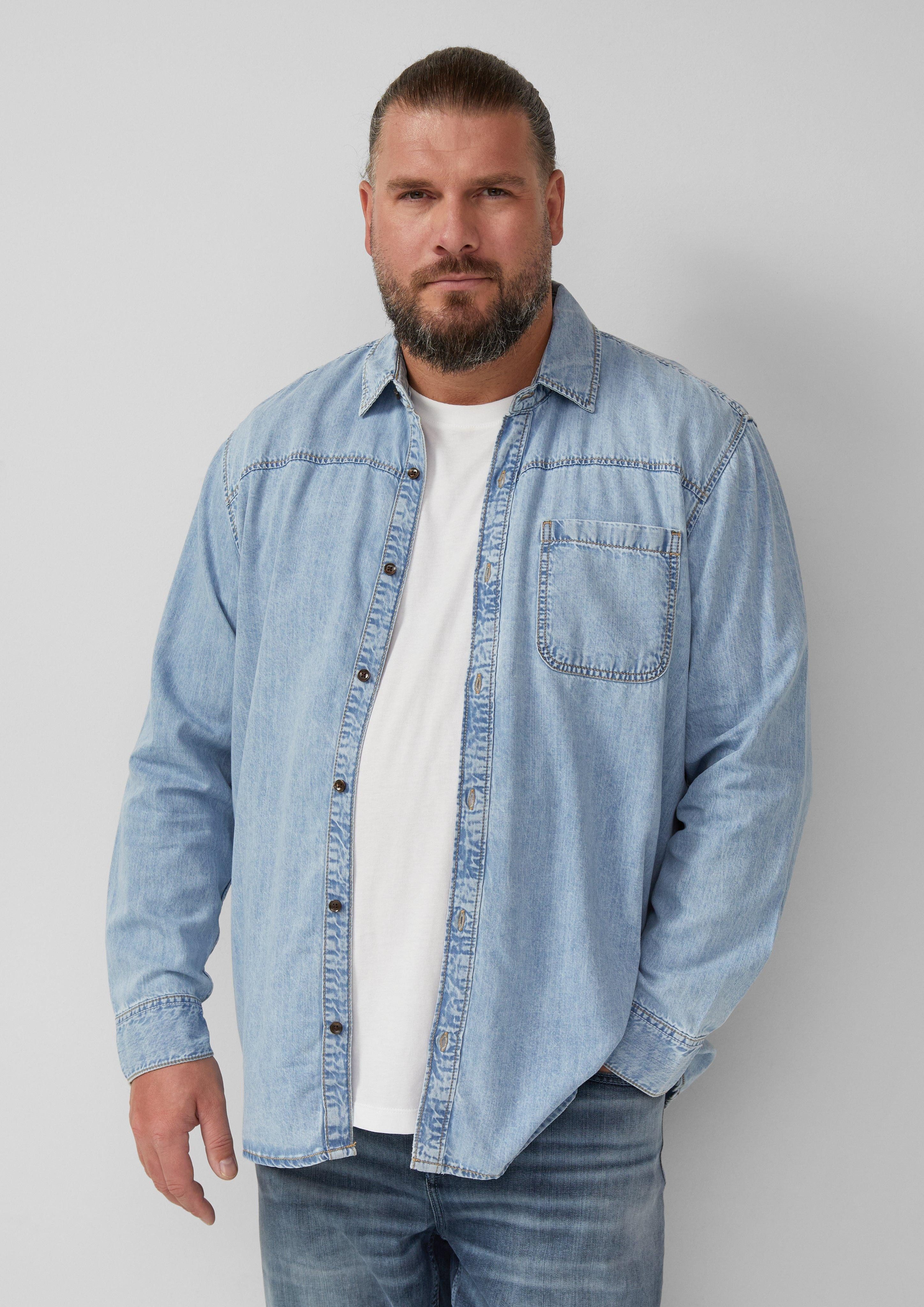 Langarmhemd Regular Fit: Lässiges Jeanshemd aus Baumwolle