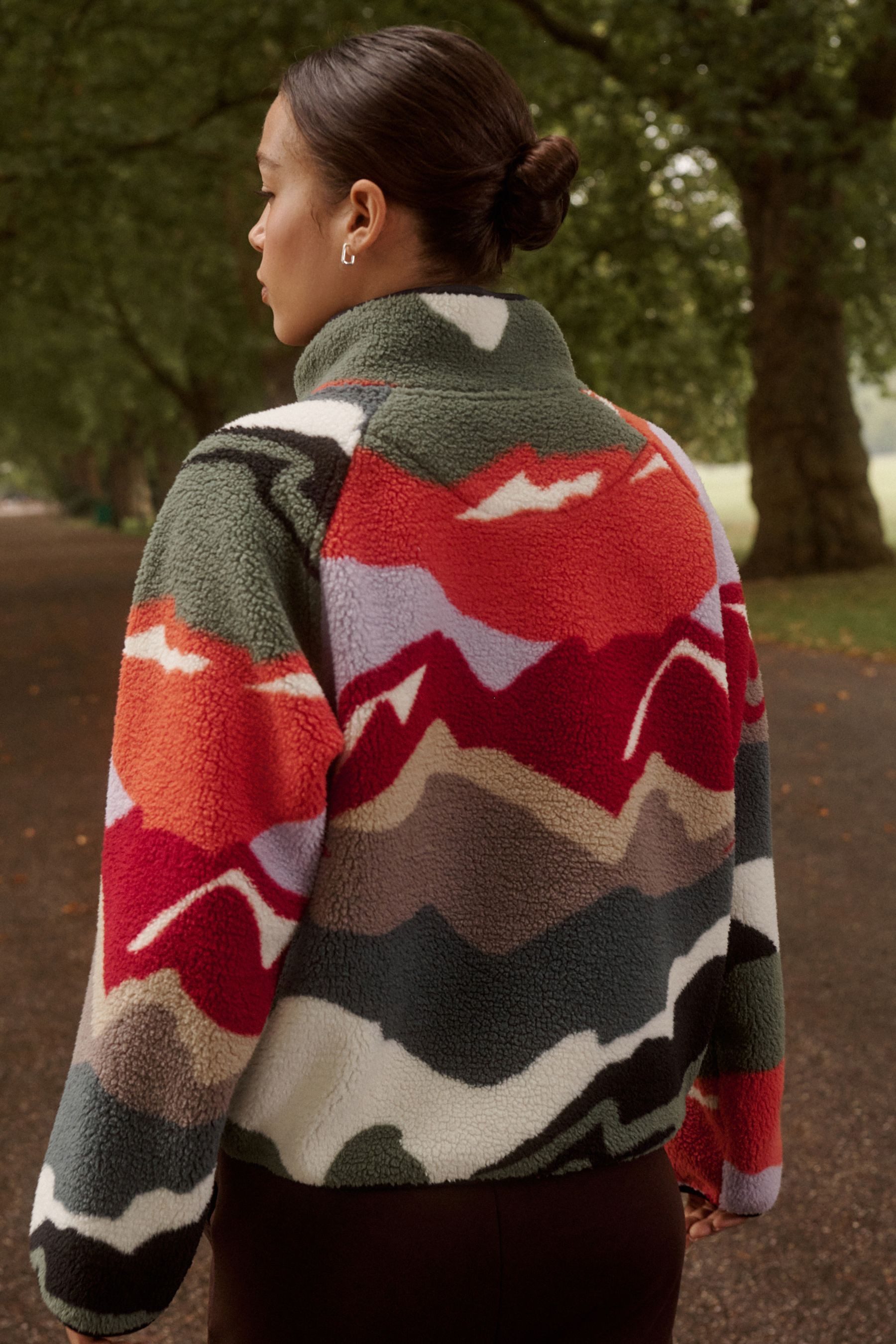 Next Fleecejacke Active Borgjacke mit Print (1-St) günstig online kaufen