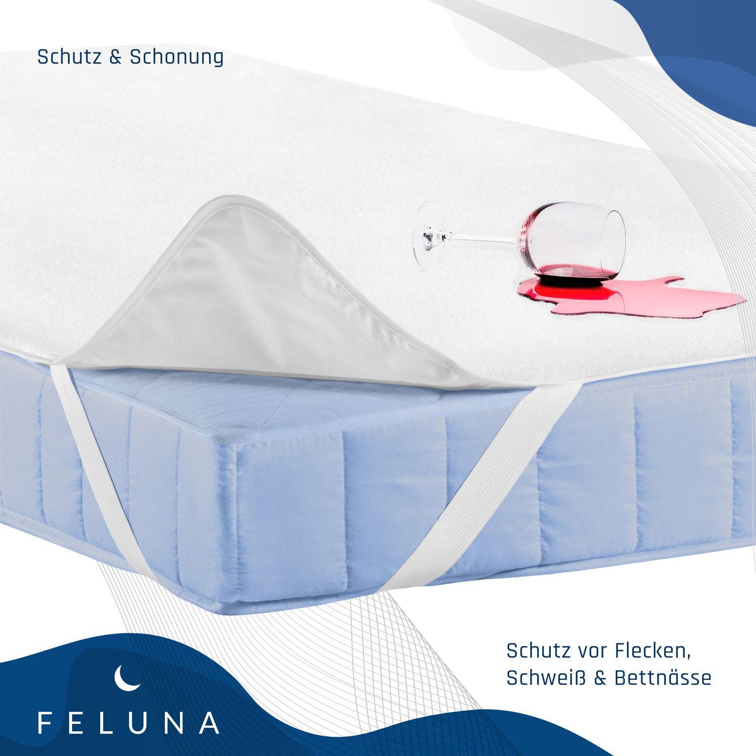 Matratzenschoner Feluna Wasserdichter Matratzenschoner – Bambusauflage für Allergiker Feluna, Betteinlage Matratzenschutz