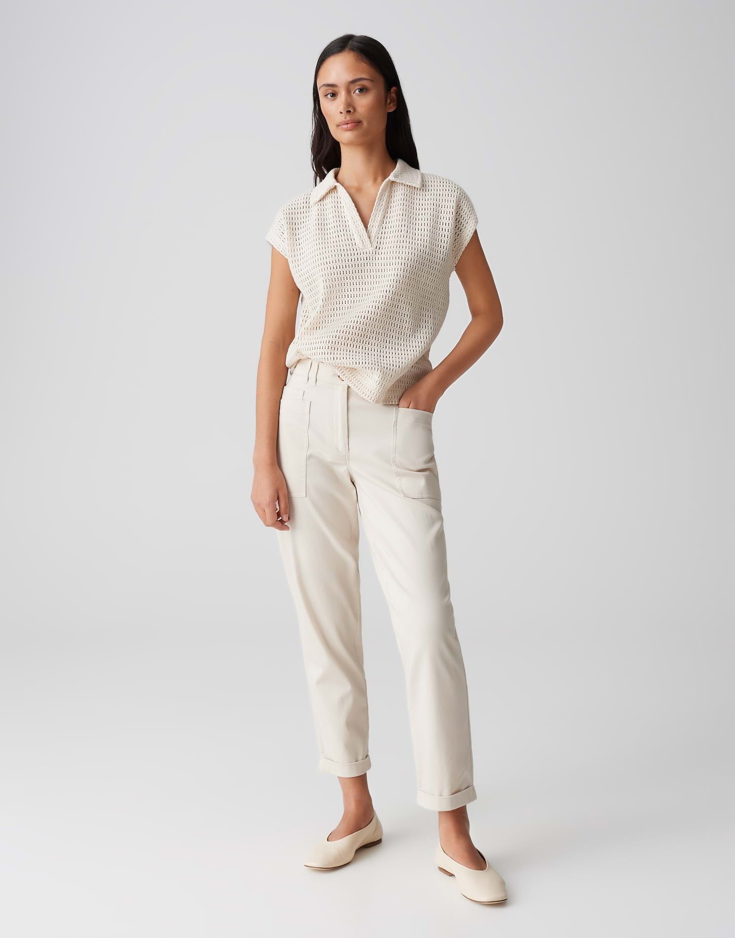 OPUS Poloshirt SOMONA Regular in Crochet Optik