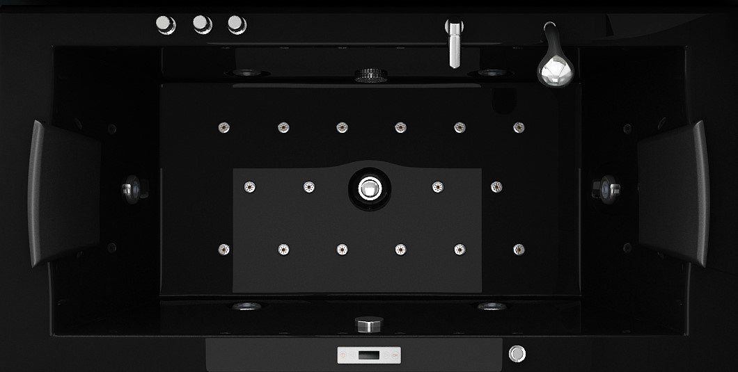 Jet-Line Whirlpool-Badewanne Whirlpool VILLA EUGENIE Badewanne schwarz 183 x 90