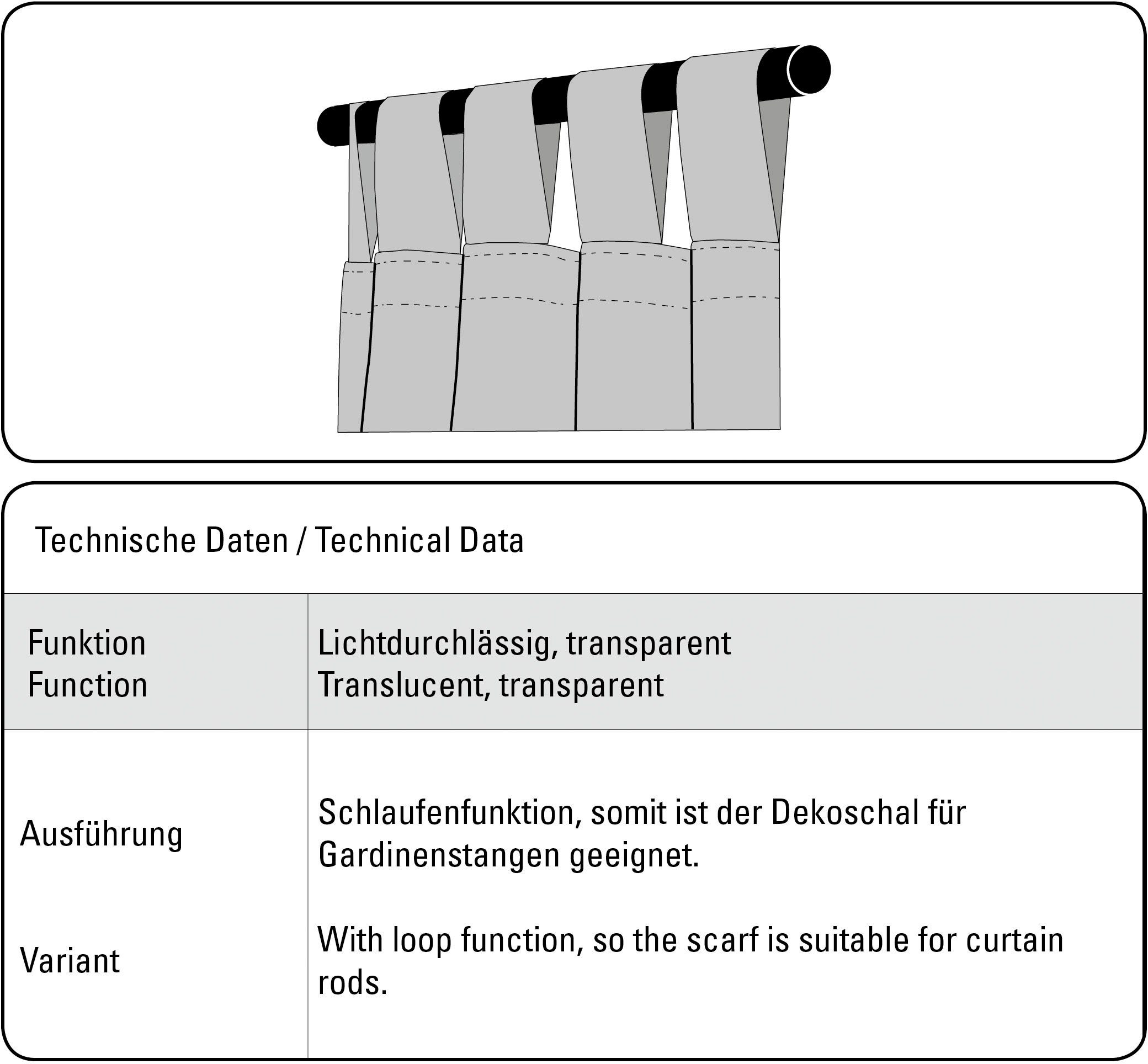 Gardine St), Muster Webstreifen, mit GARDINIA, Webstreifen (1 transparent, Schlaufen Schlaufenschal