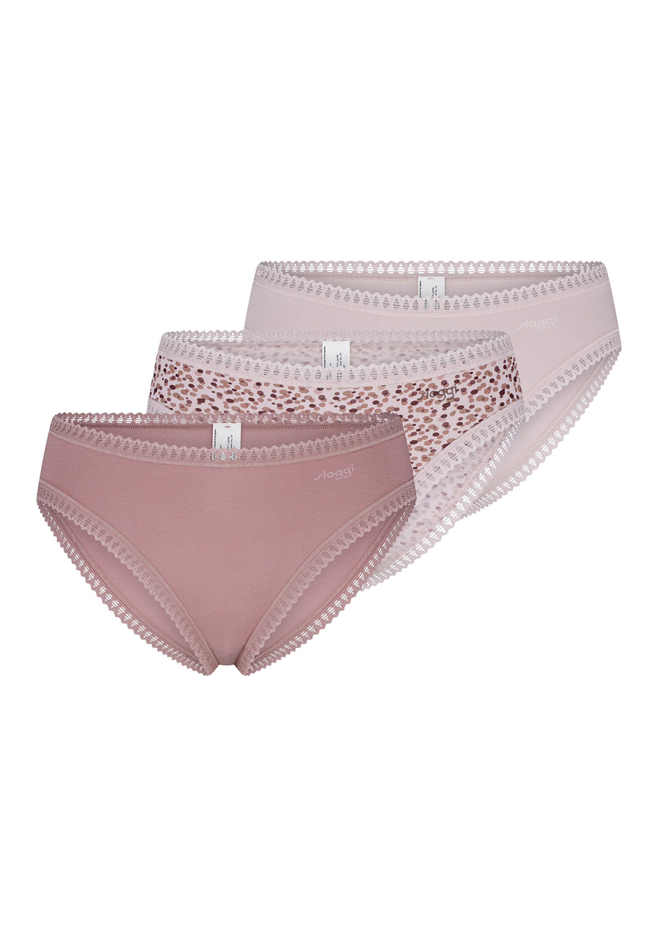 sloggi Midislip 3er Pack GO Crush (Spar-Set, 3-St) Slip - Baumwolle - Atmungsaktiv - Komfortabel und atmungsaktiv
