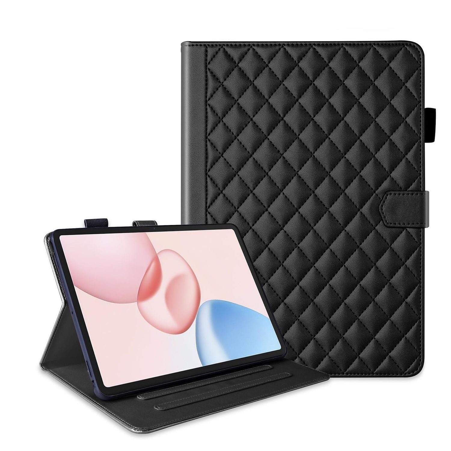 Wigento Tablet-Hülle Kunstleder Standfunktion für Honor Pad 10 12.1" Design Rhombus, Kunstlederhülle mit Rhombus-Textur und Standfunktion