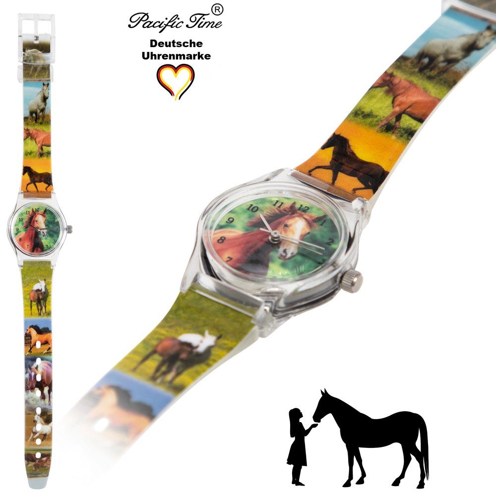 Gratis Kinder Armbanduhr Quarzuhr Pacific Pferd Versand Time Kunststoffarmband,