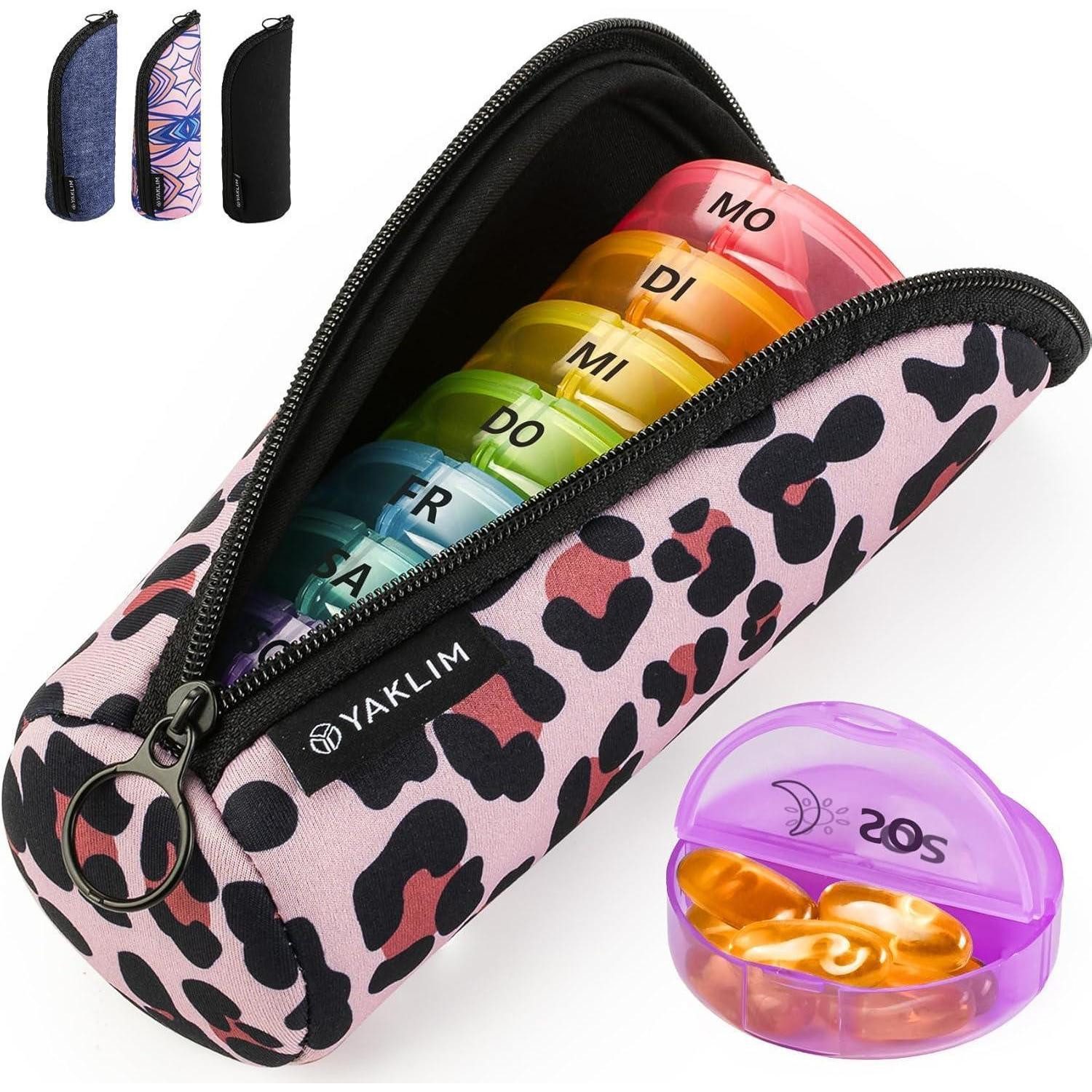 LuxusKollektion Pillendose Tablettenbox 7 Tage 2 Fächer Große Tabletten Box, Tragbarer Pillen