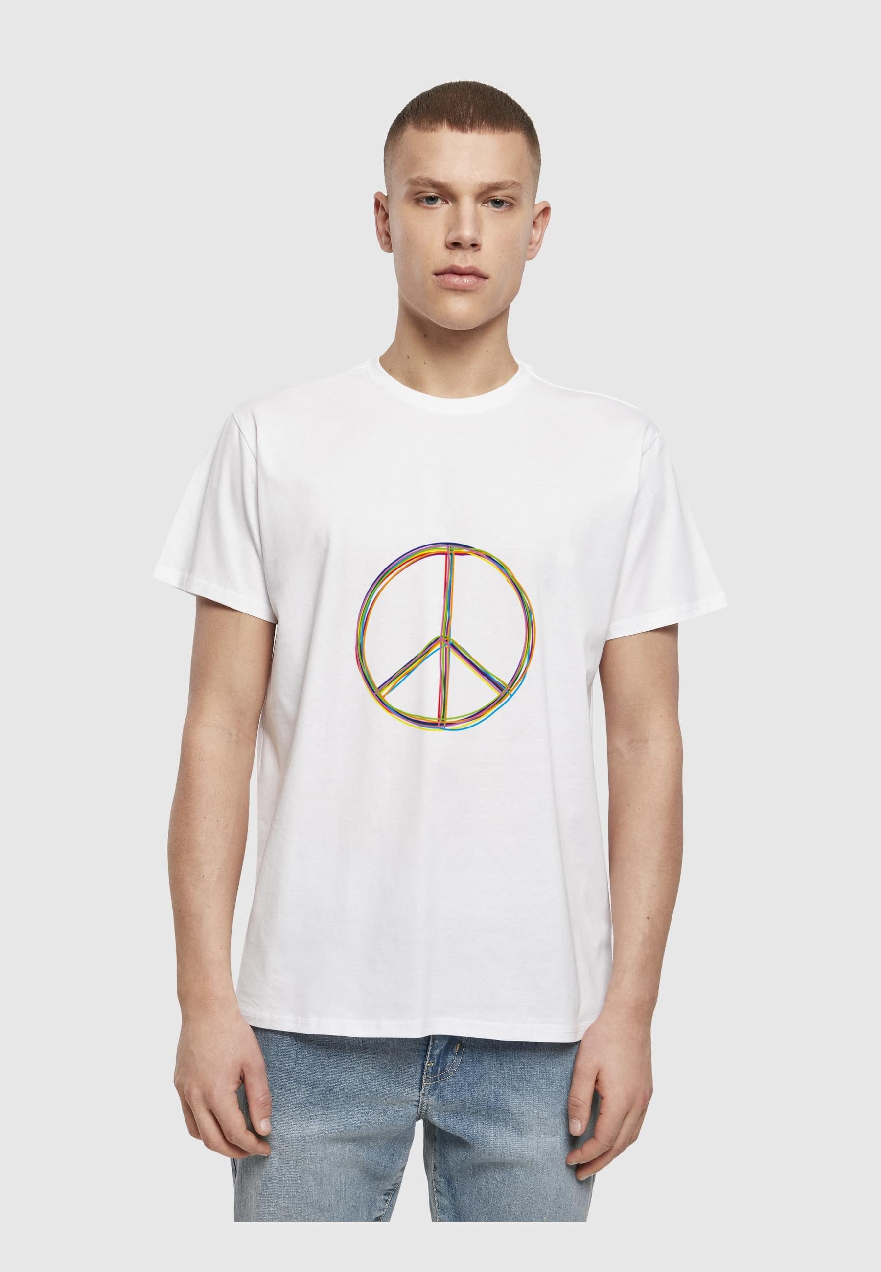 Herren with white Merchcode T-Shirt Peace_Multicolor (1-tlg) Basic T-Shirt