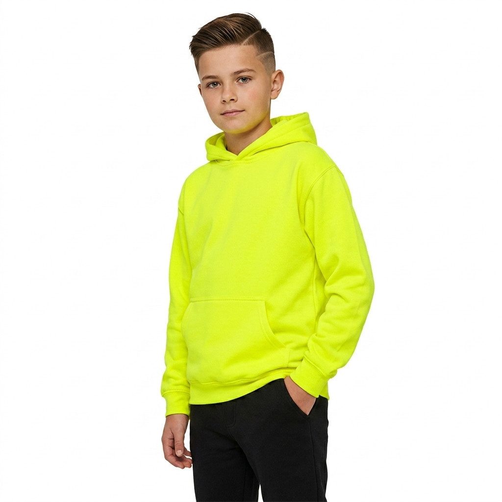 Hoodie Kinder NEON Hoodie leuchtende Farben grün orange gelb pink