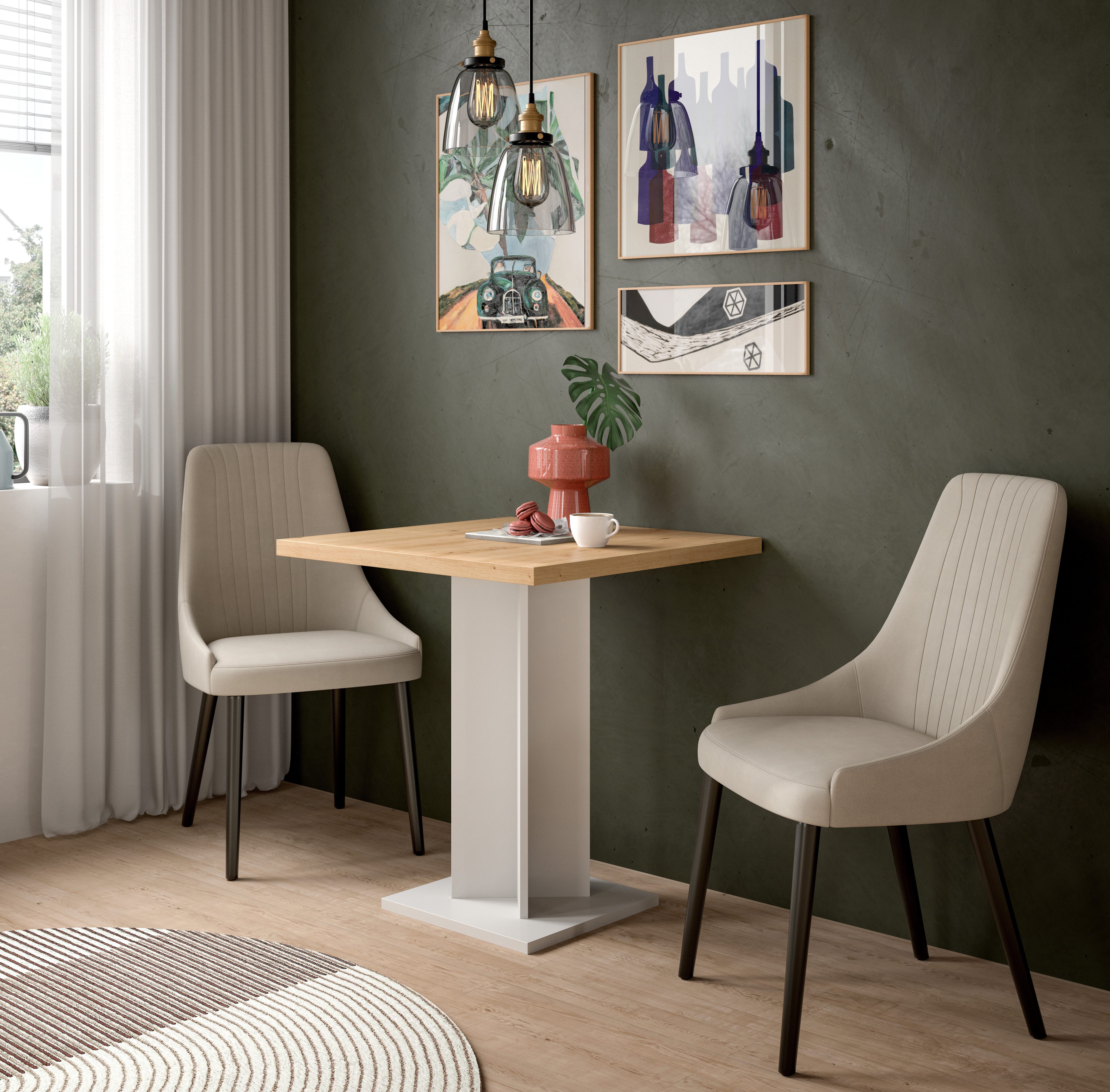 furnling Esstisch Gusto, stabiles Winkelgestell, ummantelte Tischkante, quadratisch, Höhe 76 cm
