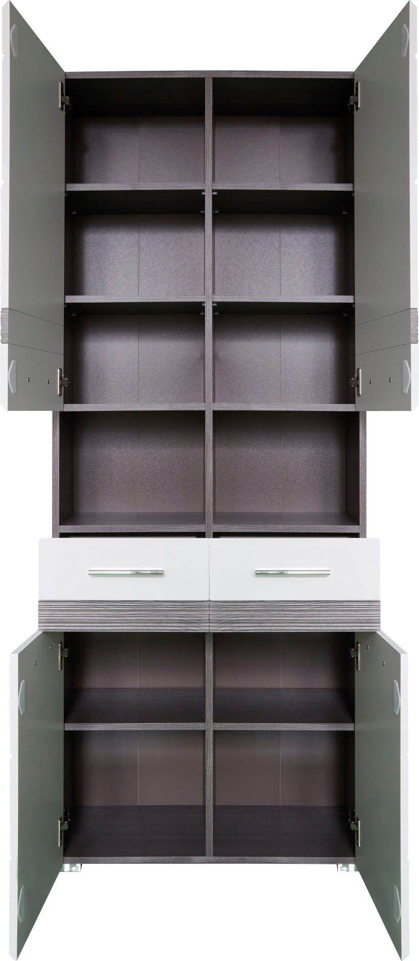 welltime Hochschrank "Toulon", Badschrank mit 2 Schubladen und offenen Fäch günstig online kaufen