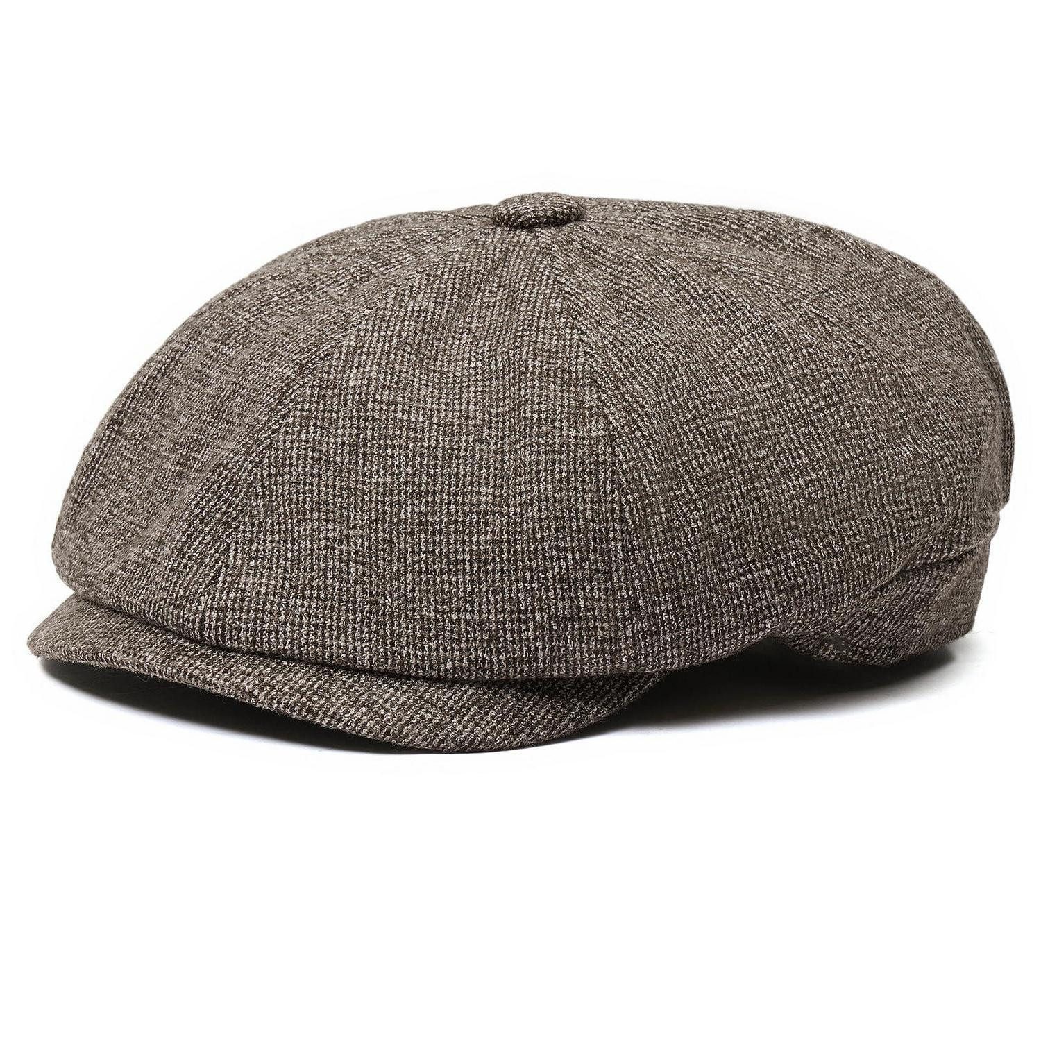 Schiebermütze Schiebermütze Herren Baumwolle Flatcap Schirmmütze A5#Kaffee