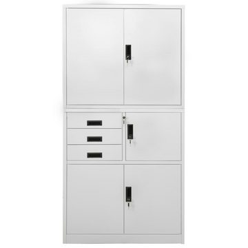 vidaXL Fächerschrank Büroschrank Hellgrau 90x40x180 cm Stahl (1-St)