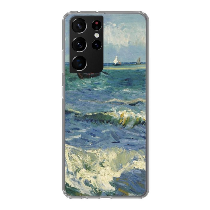 MuchoWow Handyhülle Meereslandschaft bei Les Saintes-Maries-de-la-Mer - Vincent van Gogh Phone Case Handyhülle Samsung Galaxy S21 Ultra Silikon Schutzhülle