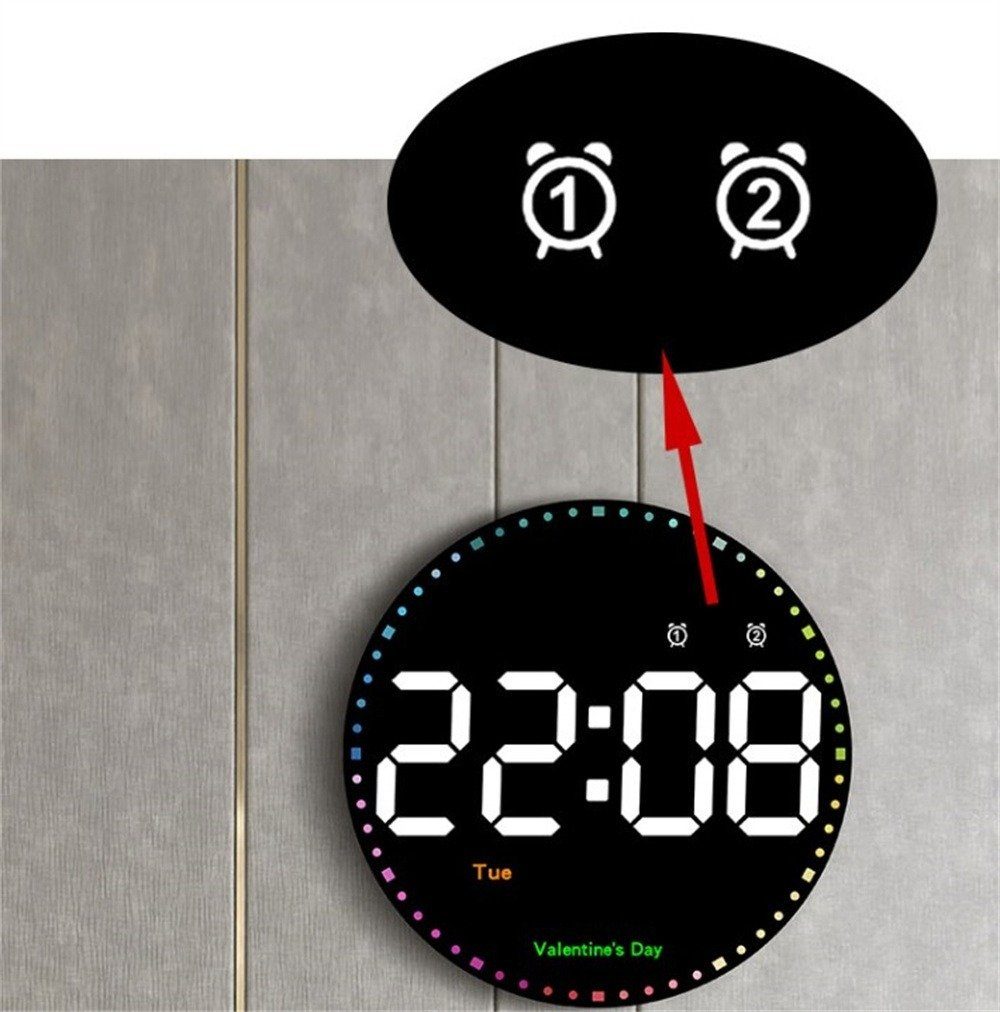 Wanduhr Zoll Dekorative Home Wanduhr das Wohnzimmer, Digitaler 10 Wecker Decor für LED-Wecker, Uhr Digital