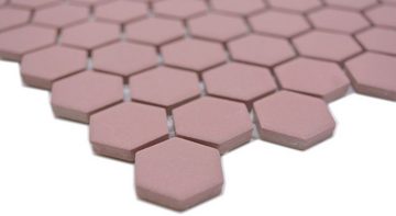 Mosani Mosaikfliesen Hexagonale Sechseck Mosaik Fliese Keramik mini klinkerrot