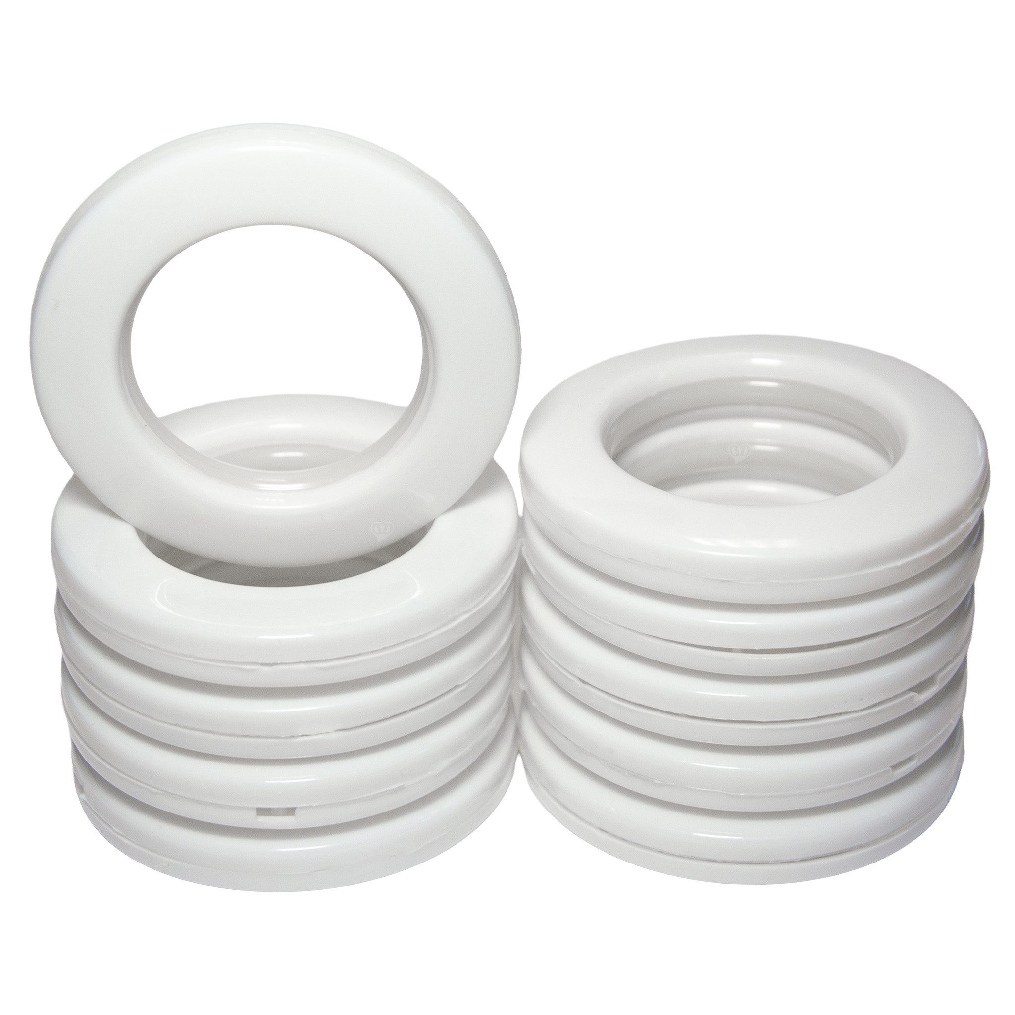maDDma Stoffösen Stofföse Gardinenringe 10 Stück Ø42 mm Click-Öse Ösenring Gardinenöse, Ideal für klassische Vorhänge, dekorative Schals, leichte Stoffbahnen, Trennvorhänge oder kreative Heimwerkerprojekte wie Raumteiler oder Stoffdekorationen., (10 Stück, 10-St), weiß