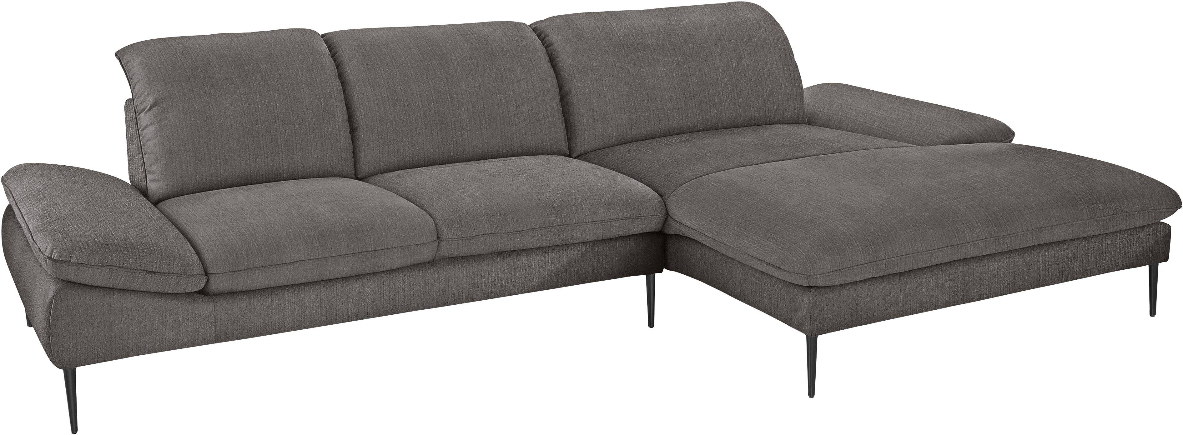 W.SCHILLIG Ecksofa enjoy&MORE, Sitztiefenverstellung, Füße schwarz  pulverbeschichtet, Breite 340 cm